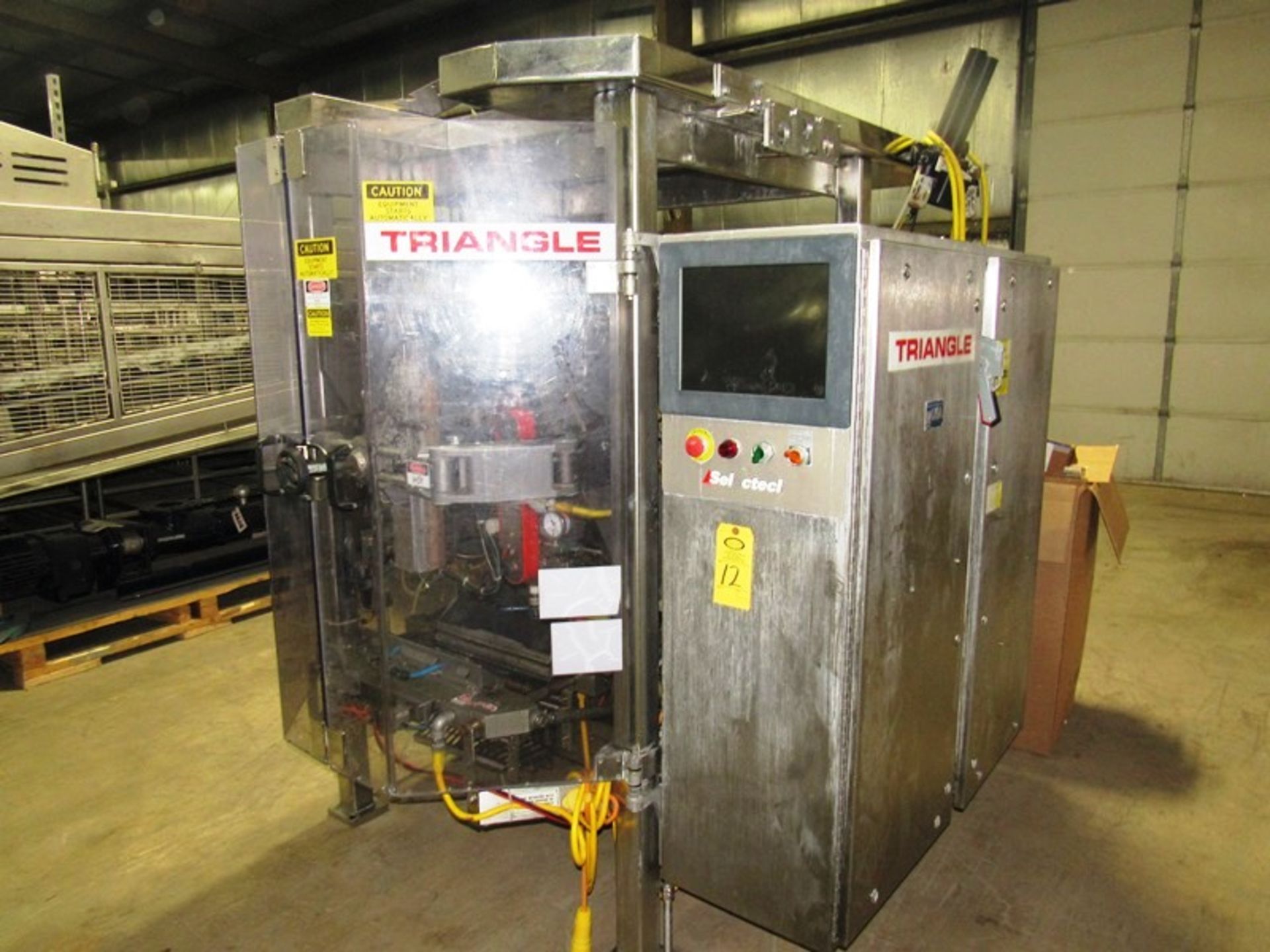 Triangle Mdl. B35PR Vertical Form Fill & Seal Bagger, Ser. #120998, with 10 bucket scale,