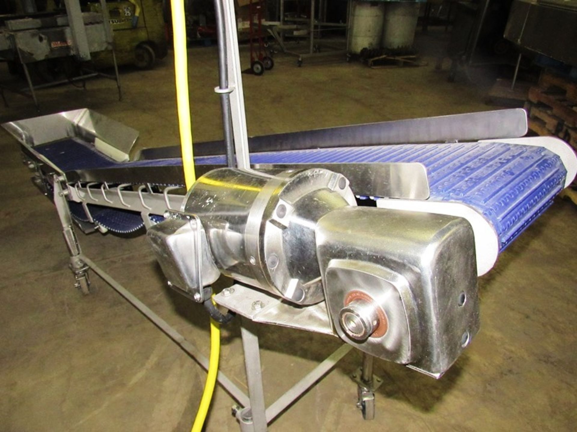 Stainless Steel Incline Conveyor, 12" W X 9' L cleated belt, 16" infeed height, 44" discharge, - Image 3 of 3