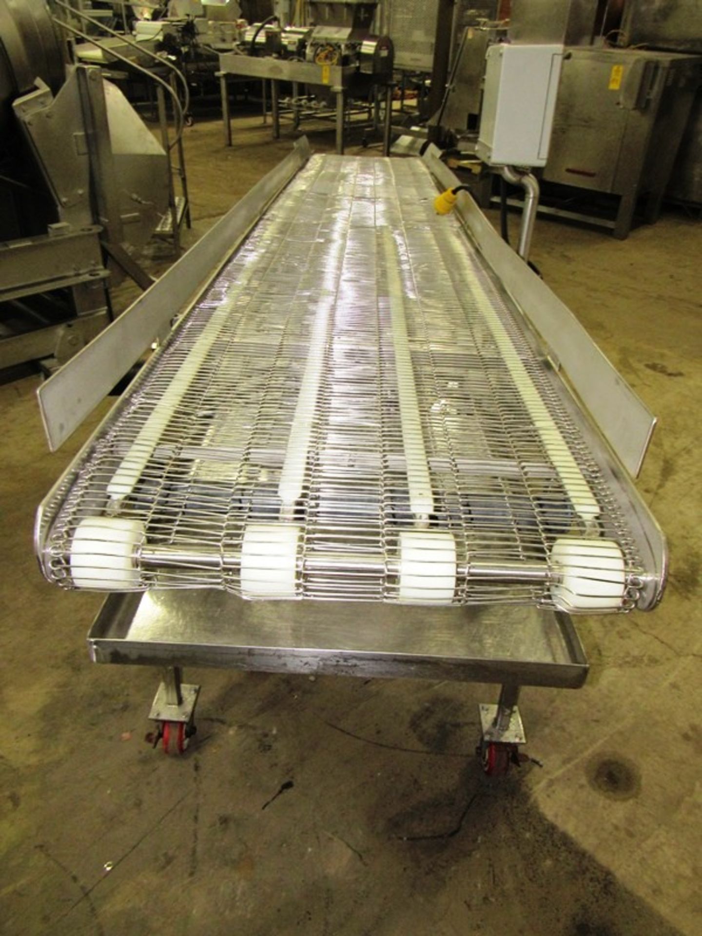 Stainless Steel Conveyor, 24" W X 13' L stainless steel belt, drip pan, hydraulic drive, on wheels - Image 3 of 4