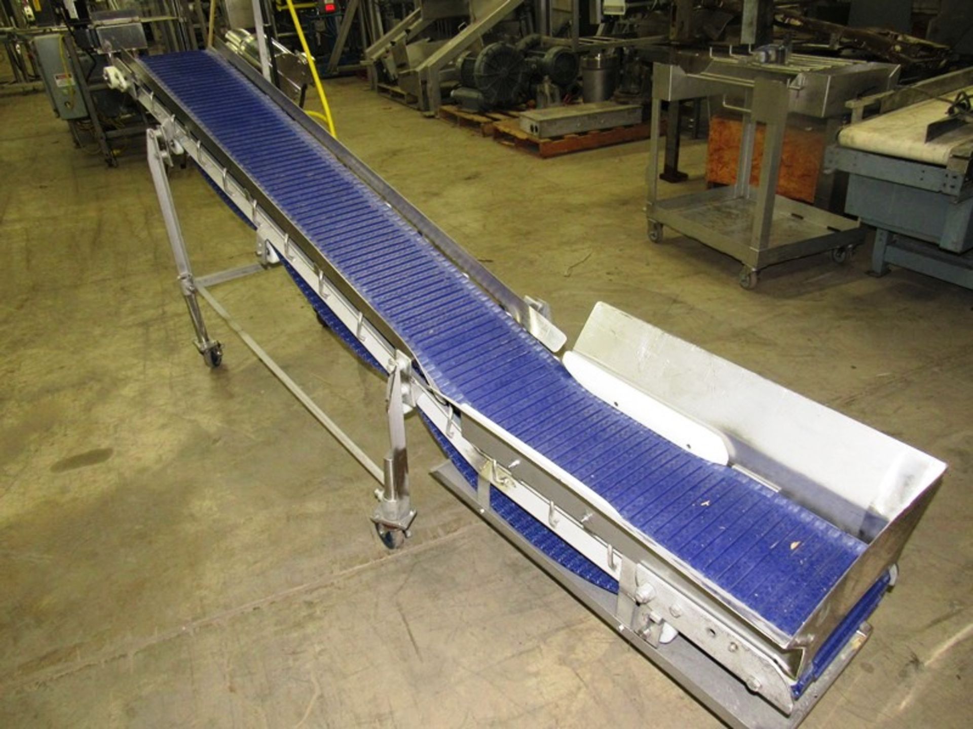 Stainless Steel Incline Conveyor, 12" W X 9' L cleated belt, 16" infeed height, 44" discharge, - Image 2 of 3