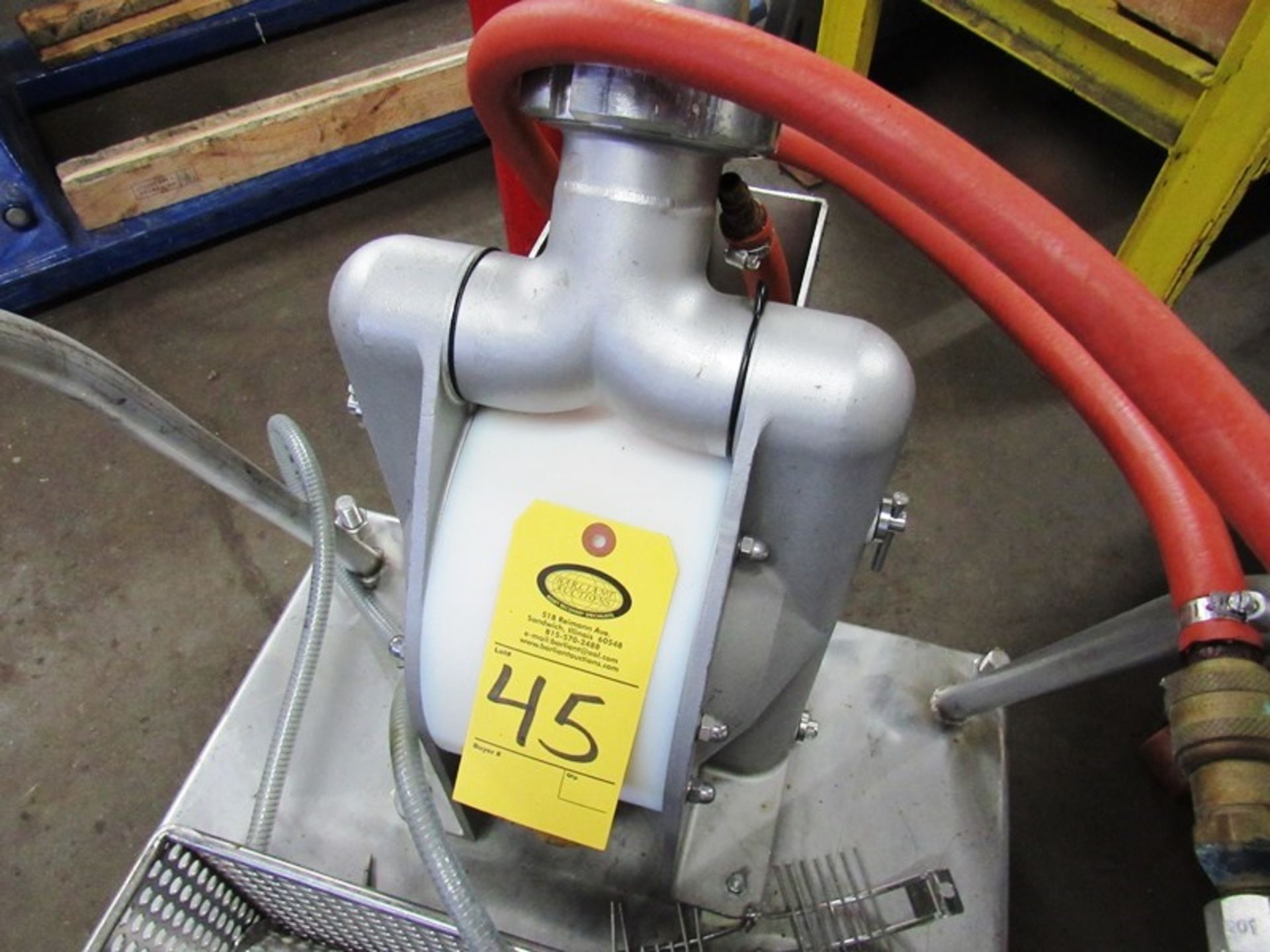 Almatec Mdl. AD50SSEE-R Air Operated Dual Diaphragm Pump on stainless steel cart, 3" inlet/outlet - Image 3 of 3