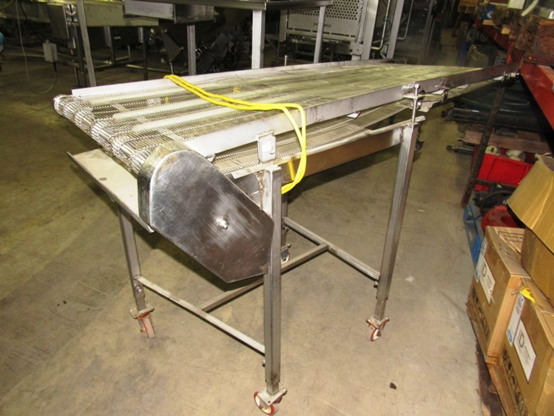 Stainless Steel Conveyor, 24" W X 76" L stainless steel ladder chain belt on wheels, 115 volts - Image 2 of 3