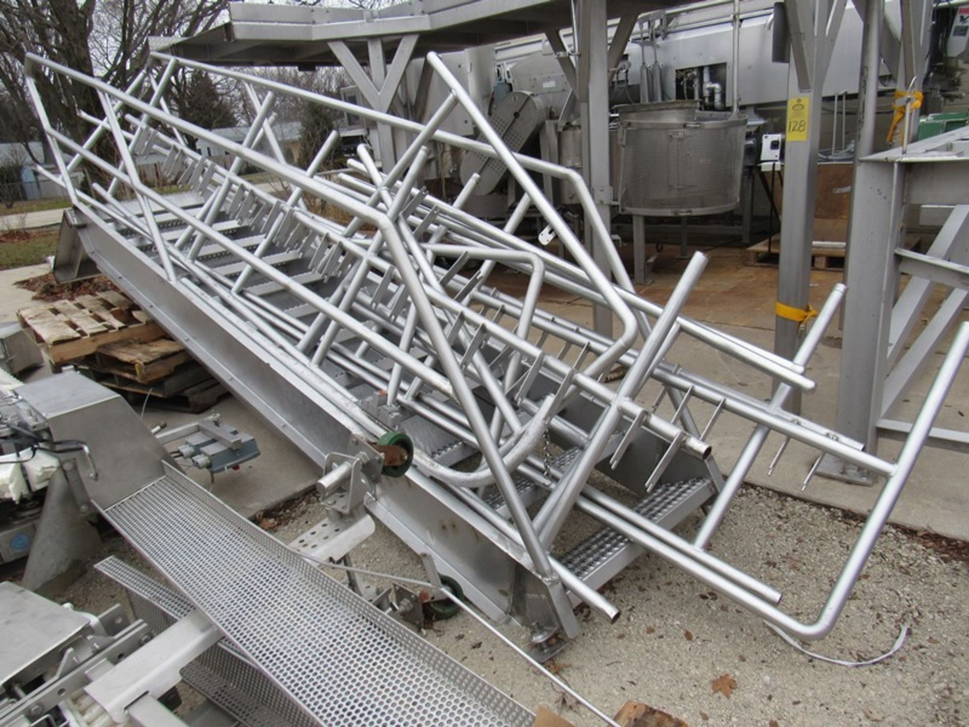 Stainless Steel Platform (partial) 7' W X 18' L X 89" Tall with stairs & railings - Image 2 of 2