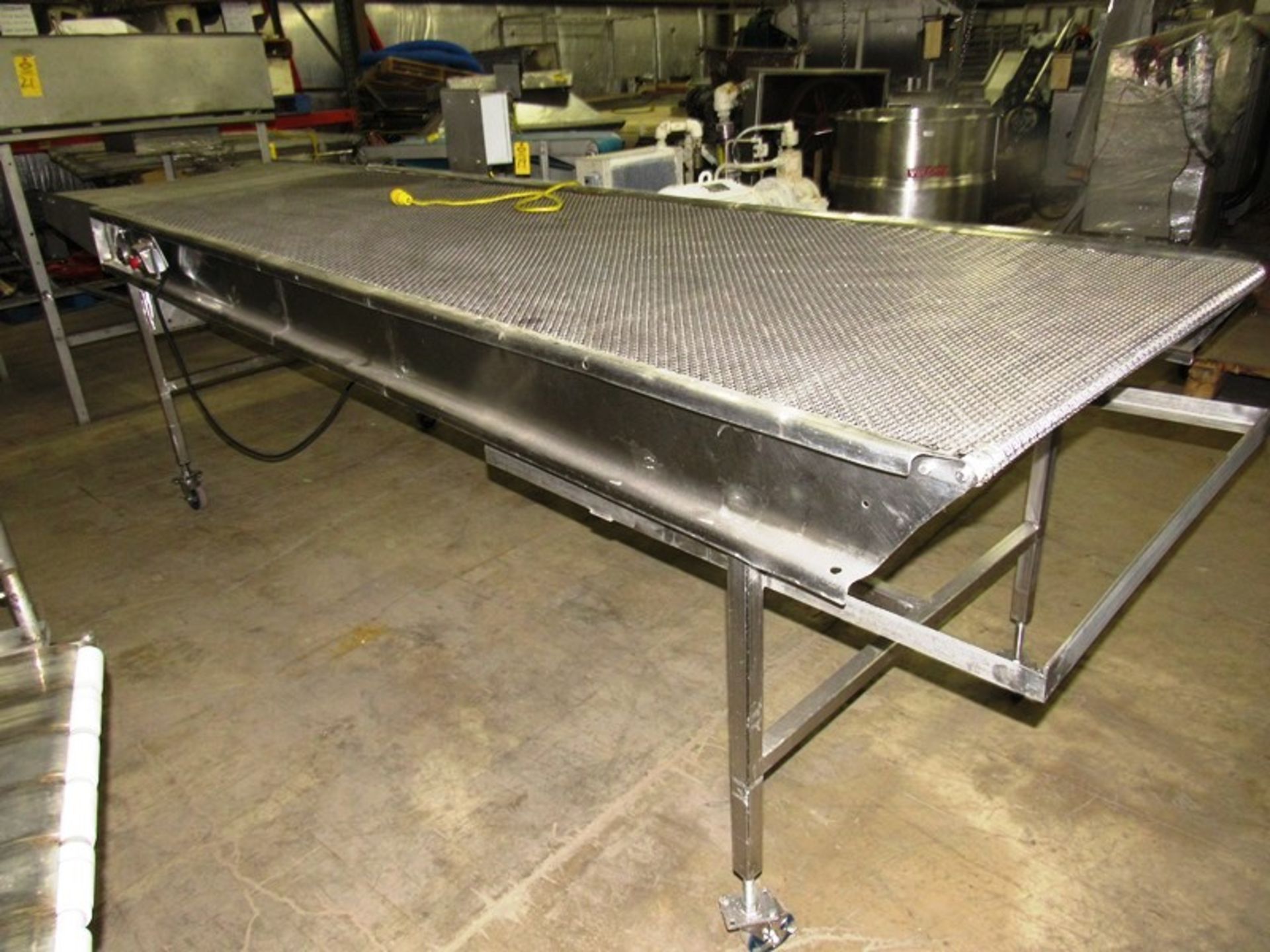 Stainless Steel Conveyor, 40" W X 14' L stainless steel mesh belt on wheels, 115 volts - Image 2 of 3