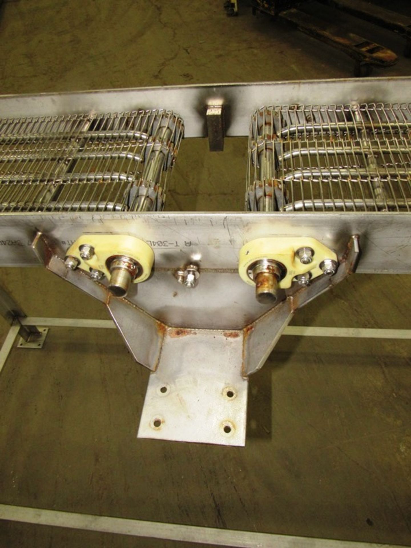 Stainless Steel Conveyor, 12" W X 90" L (2 belts 39" L) with 5" space between, no drive - Image 4 of 4