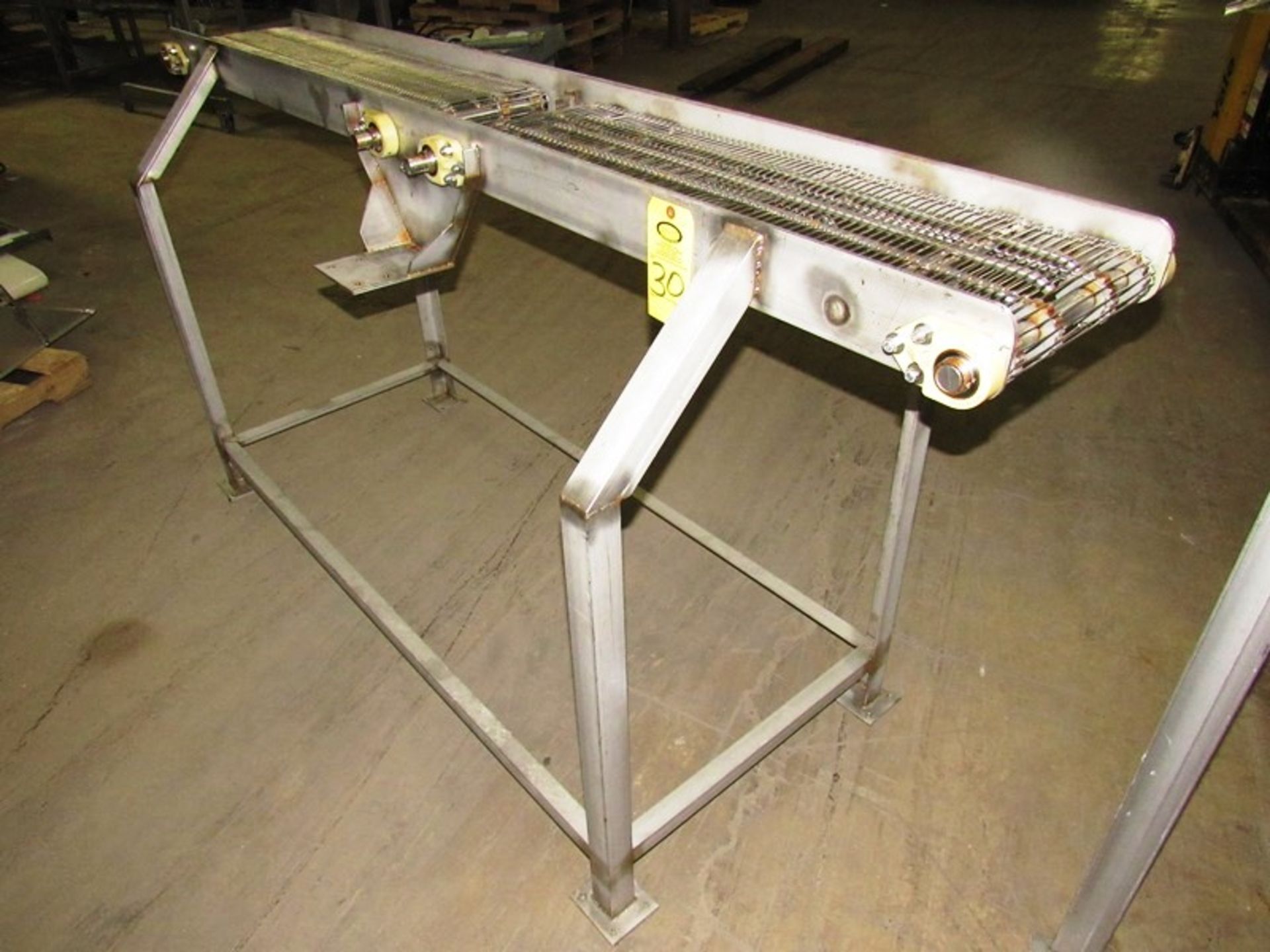 Stainless Steel Conveyor, 12" W X 90" L (2 belts 39" L) with 5" space between, no drive