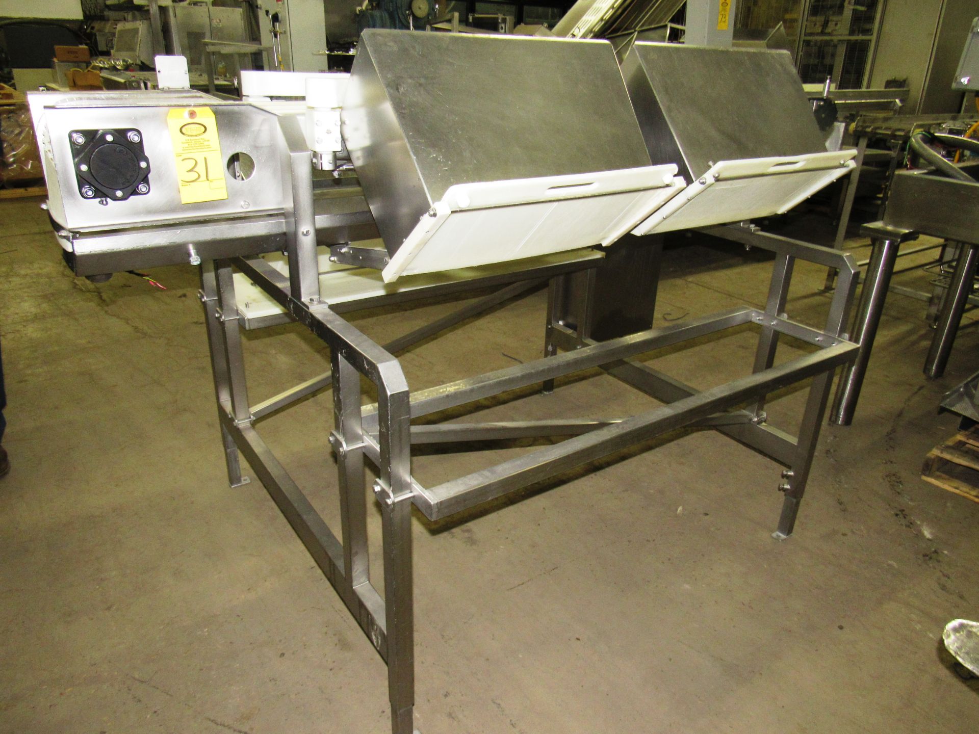 Stainless Steel Grading Conveyor (no belt), 12" W X 88" L, (2) stations each side