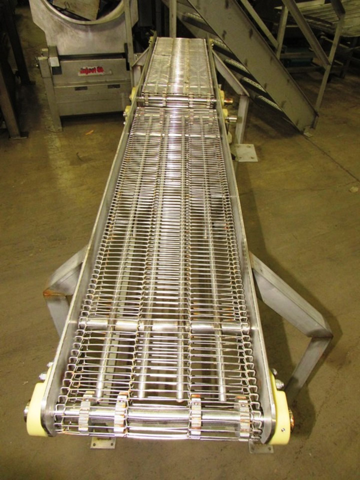 Stainless Steel Conveyor, 12" W X 90" L (2 belts 39" L) with 5" space between, no drive - Image 3 of 4