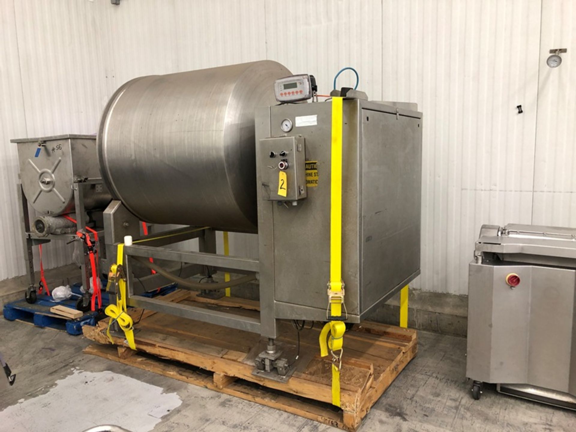 Dorit 1,500# Vacuum Tumbler, on load cells with digital readout (Located in Bridgeview, IL) (Removal