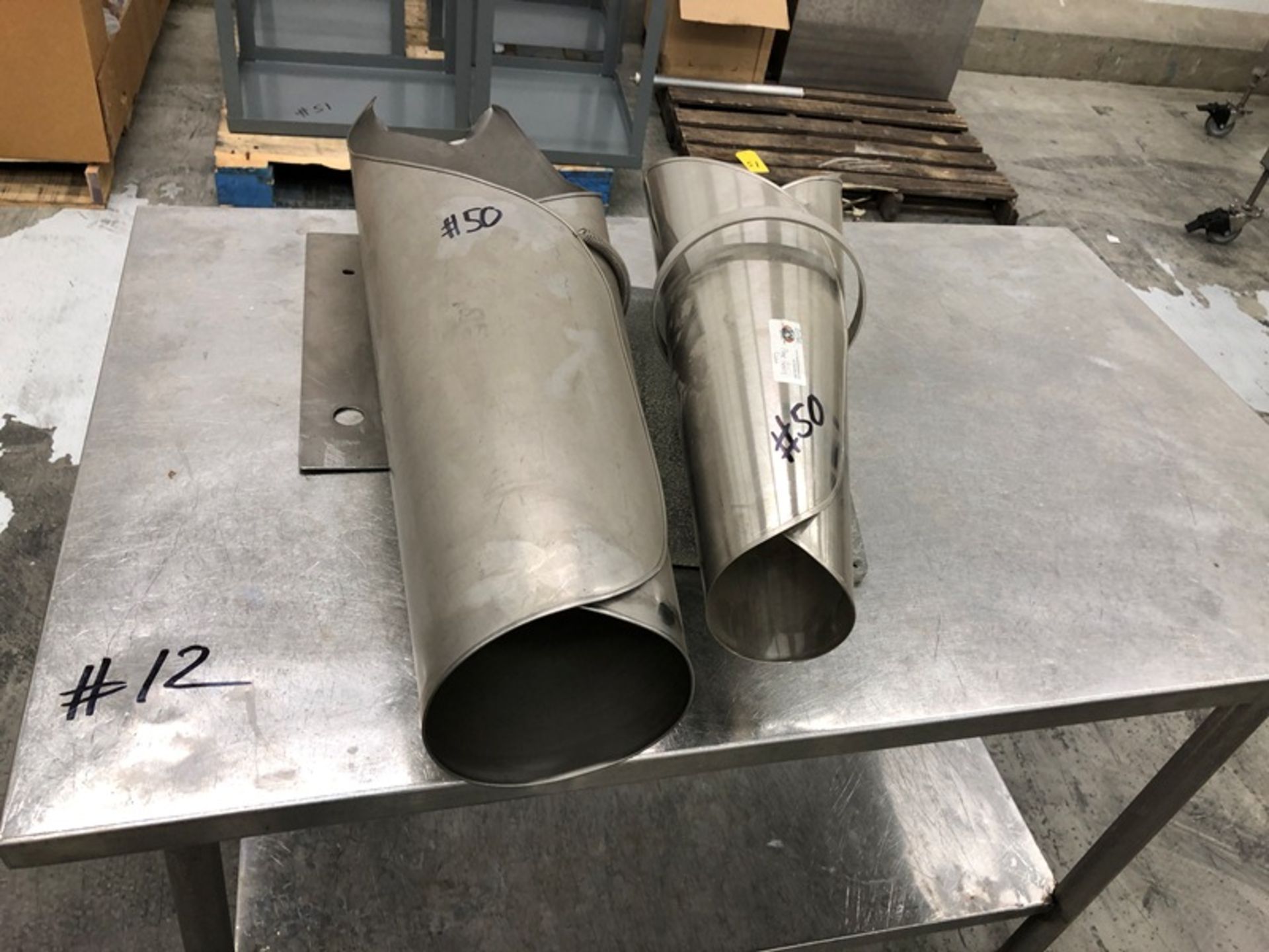 Stuffing Horns, 36" and 24" long, stainless steel (Located in Bridgeview, IL) (Removal Date Is April