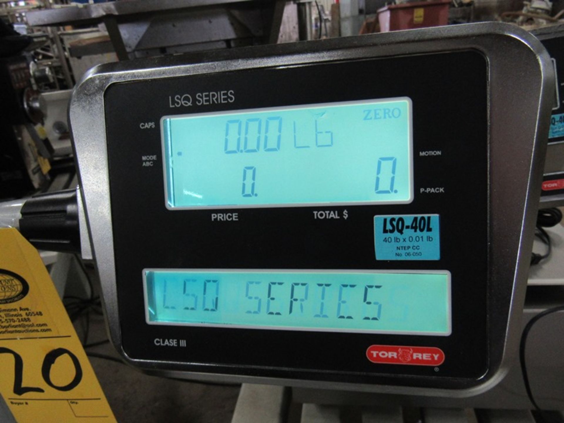 Tor-Rey Mdl LSQ40L Label Printing Scale, 40 LB capacity, digital readout, programmable bar code - Image 2 of 4