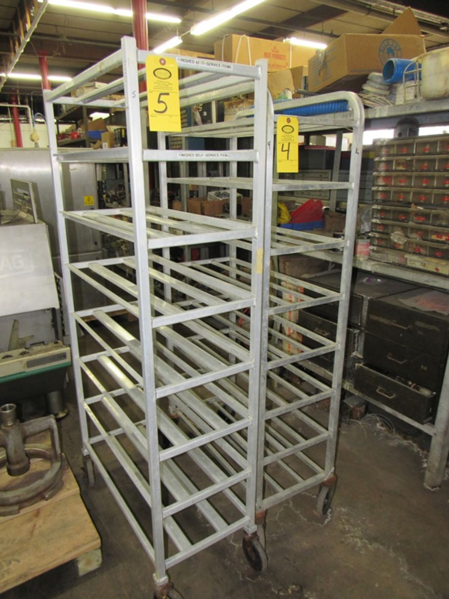 Bakers Rack, 15" W X 32" L X 67" T, 7 shelves, 7" spacing