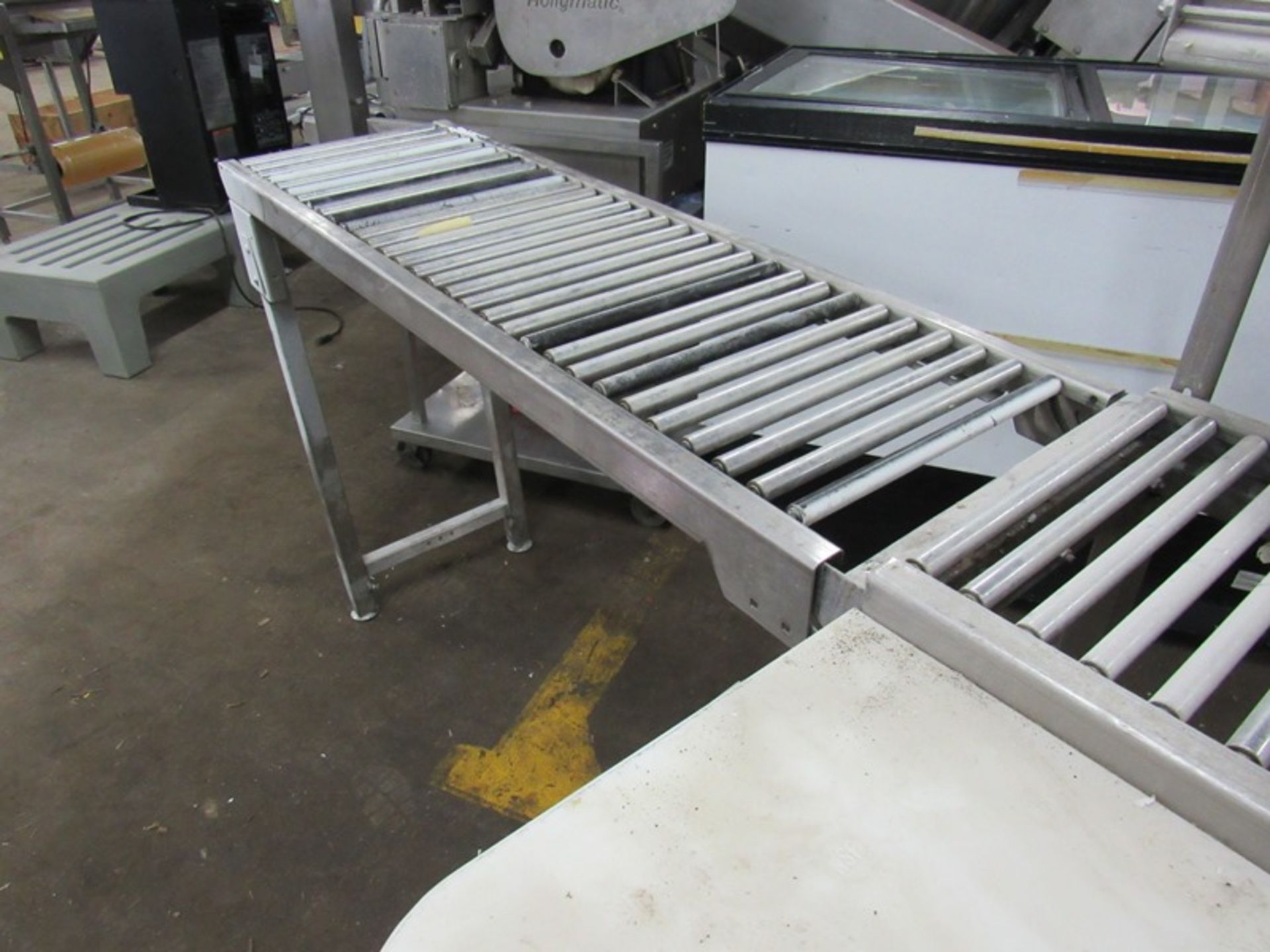 Stainless Steel Table , 30" W X 36" L with 12" wide poly top roller conveyor - Image 3 of 3