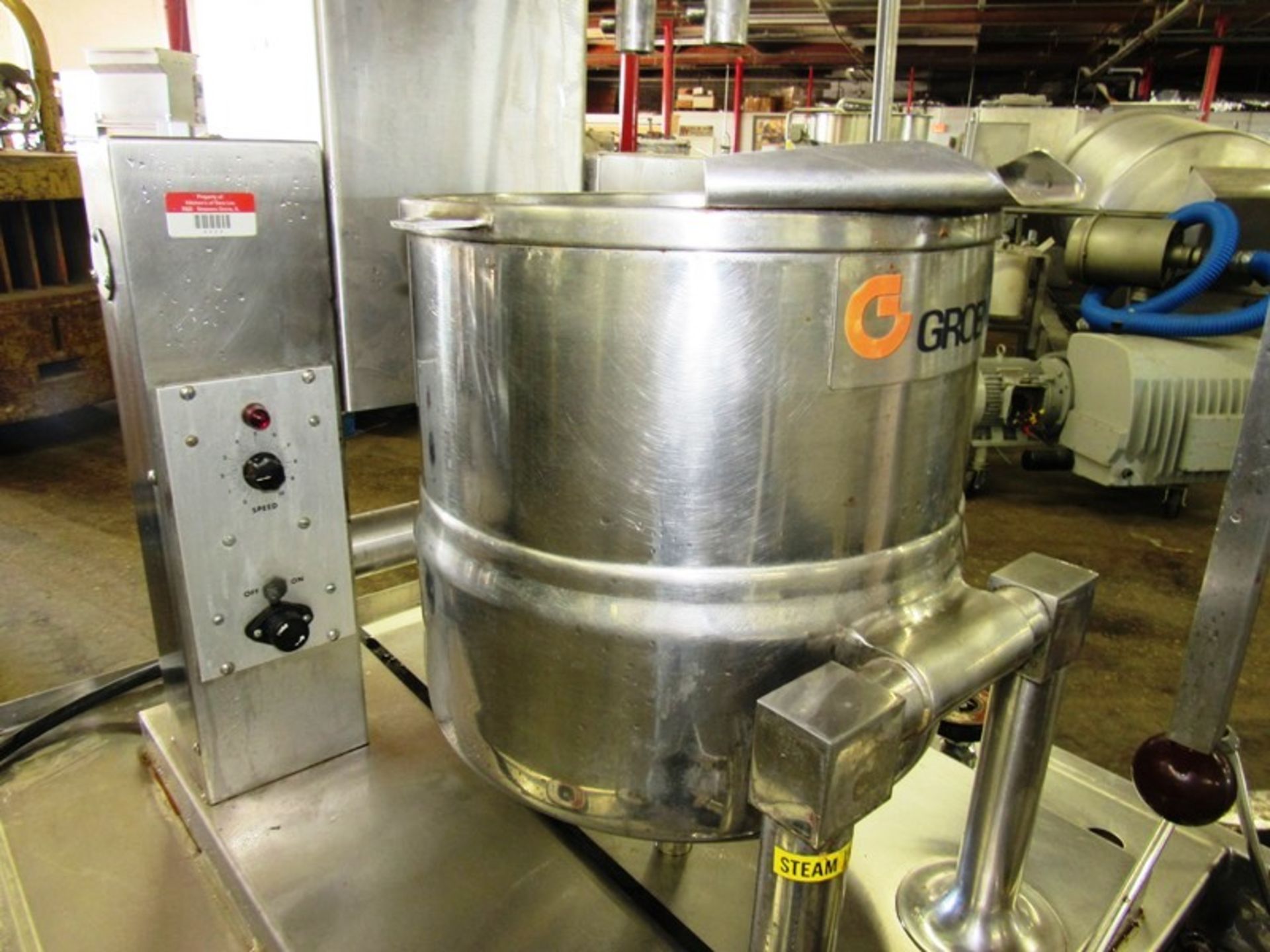 Groen Mdl. TDC/2-20 Steam Jacketed Kettle, 20 Qt., tilting bowl on stainless steel cart - Image 3 of 5