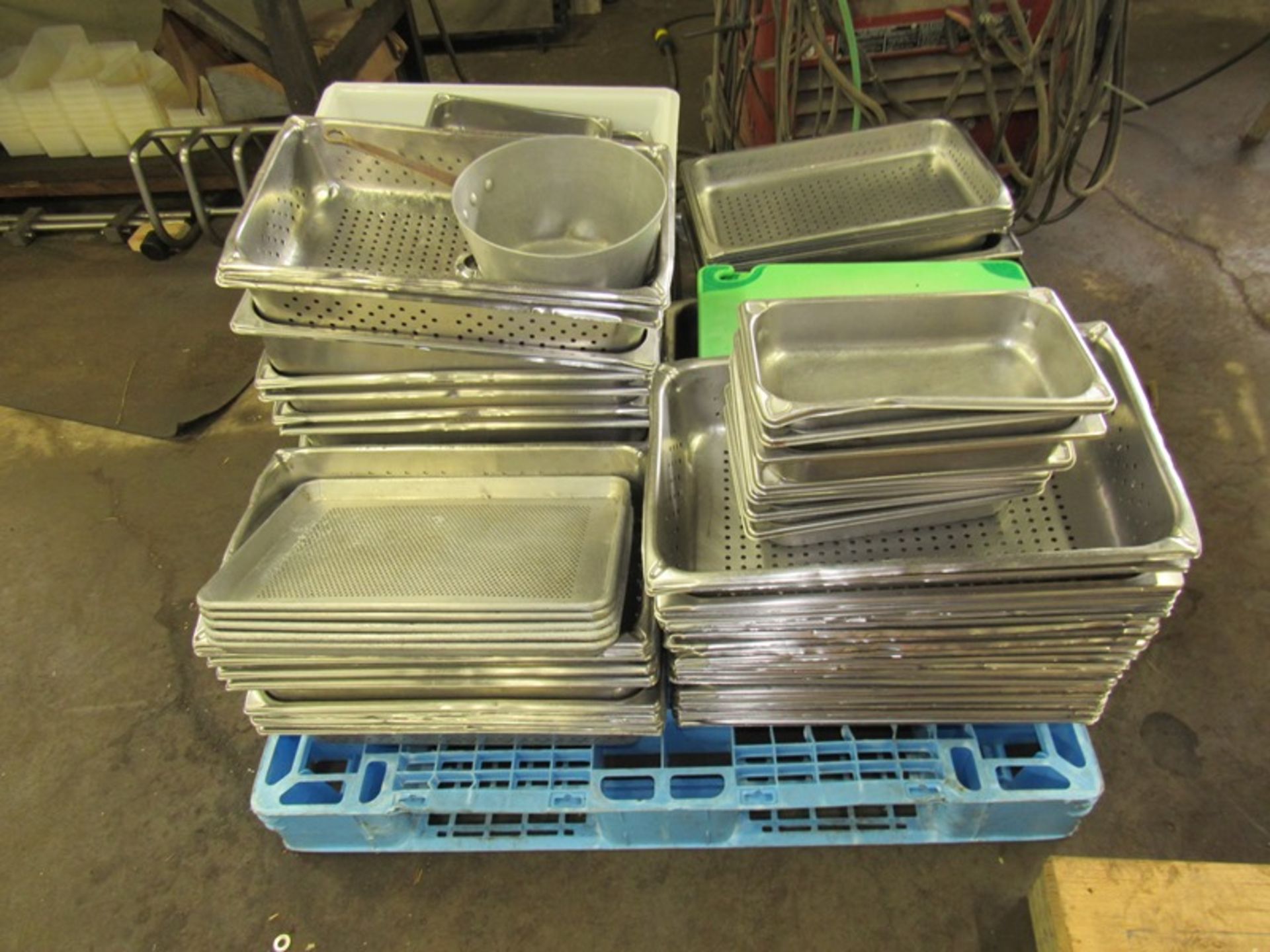 Lot of Stainless Steel Perforated Pans, Cutting Boards, etc. Everything Must Be Paid For By 6/7/19.