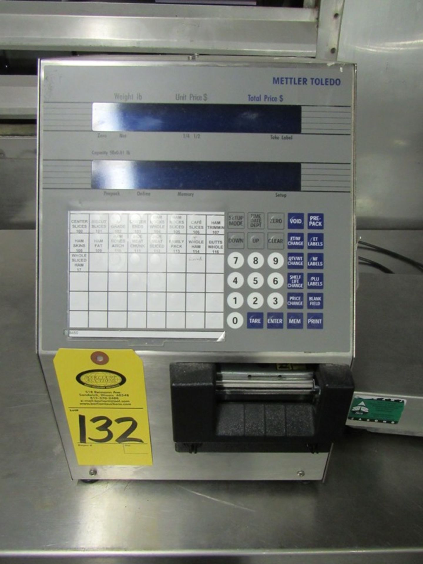 Mettler Toledo Mdl. 0355 Digital Scale with label printer, 12" W X 14" L stainless steel top, 50 (Al - Image 2 of 2