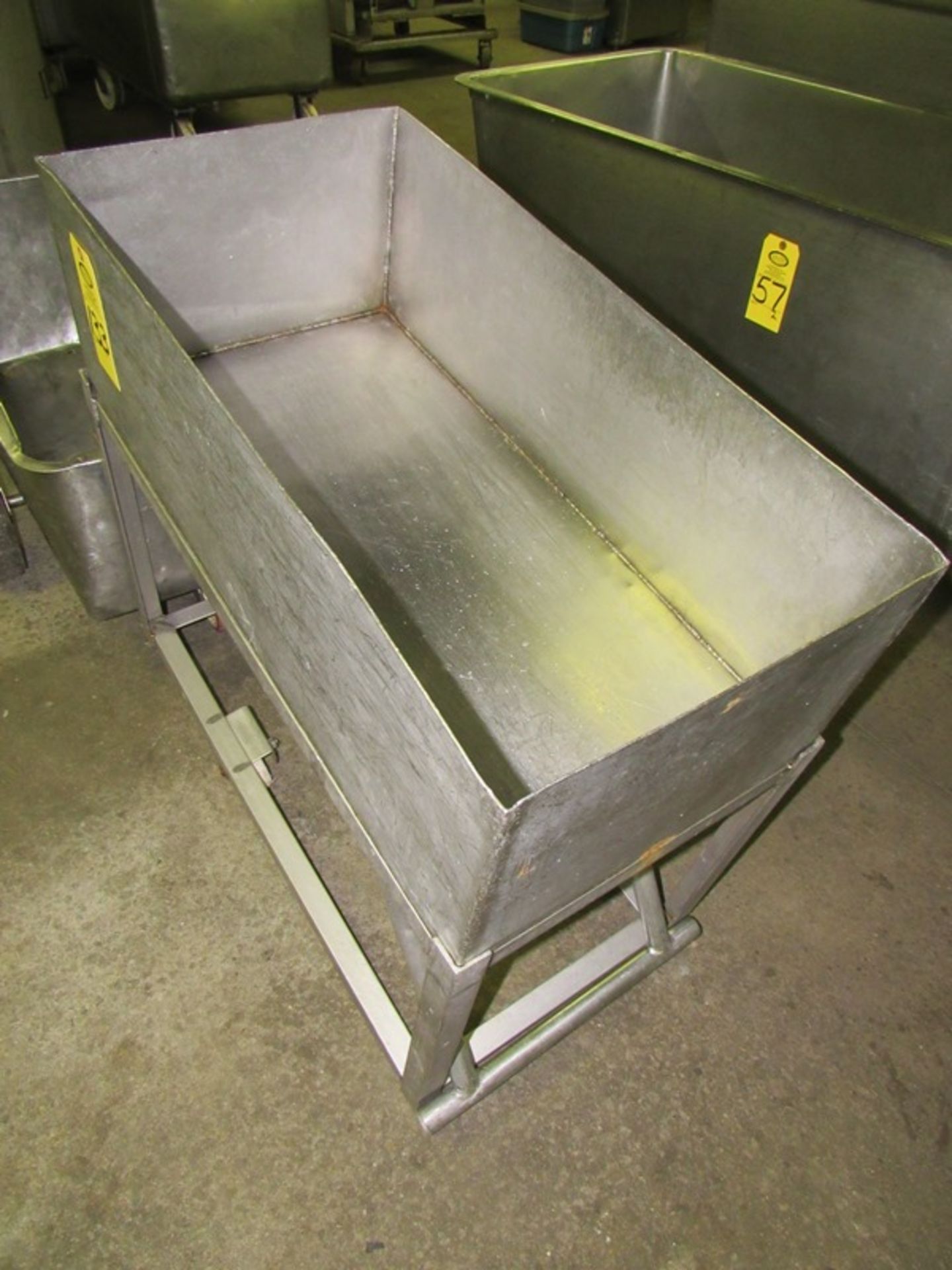 Lot of (1) Stainless Steel Meat Cart, 21" W X 42" L X 15" D & (1) Stainless Steel Tank, 17" W X 36" - Image 3 of 3