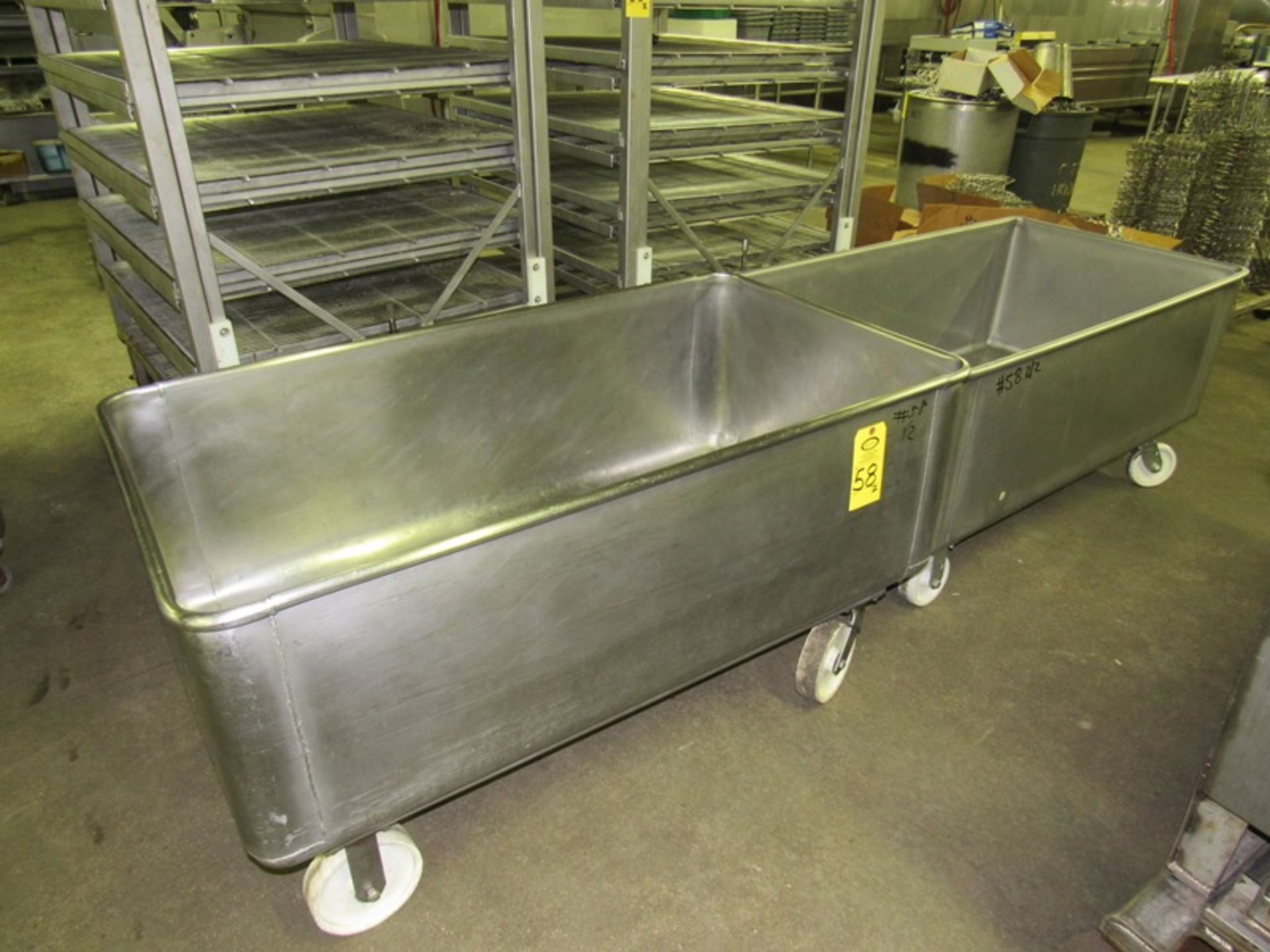 Stainless Steel Meat Trucks, 30" W X 55" L X 18" D (All Funds Must Be Received by Friday, August 9th