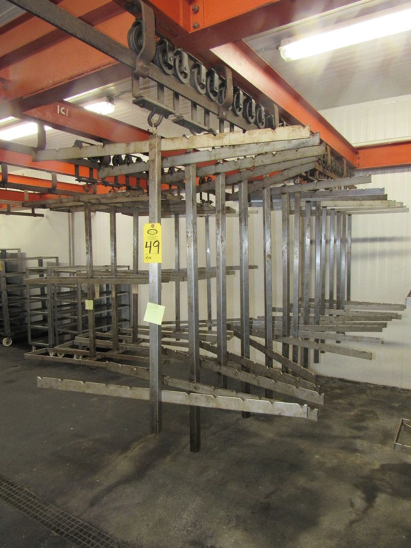 Lot of (17) Stainless Steel Smoke Trees on double trollies, 10" W X 48" L X 6' T, (14) Single (All - Image 4 of 4