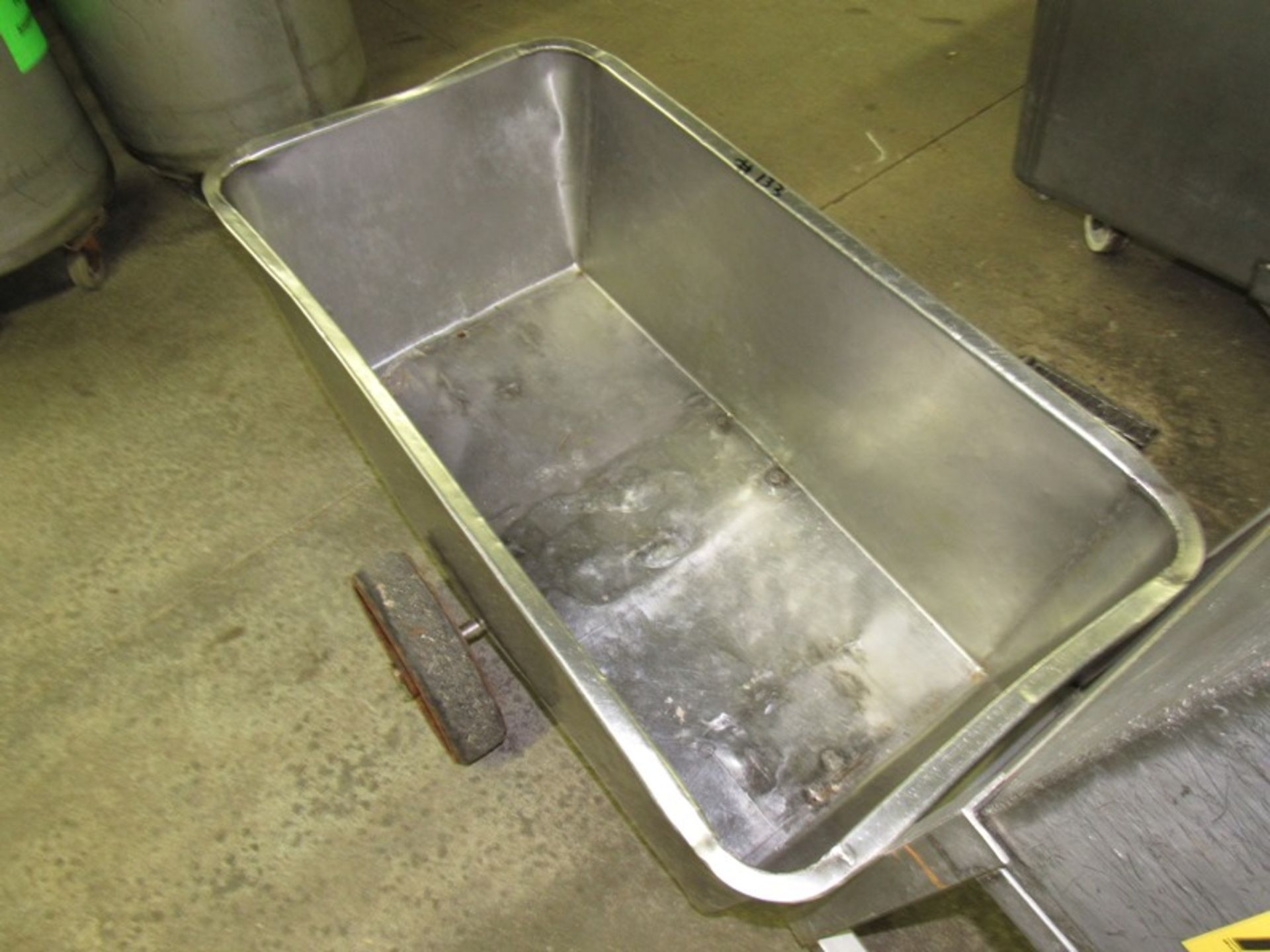 Lot of (1) Stainless Steel Meat Cart, 21" W X 42" L X 15" D & (1) Stainless Steel Tank, 17" W X 36" - Image 2 of 3