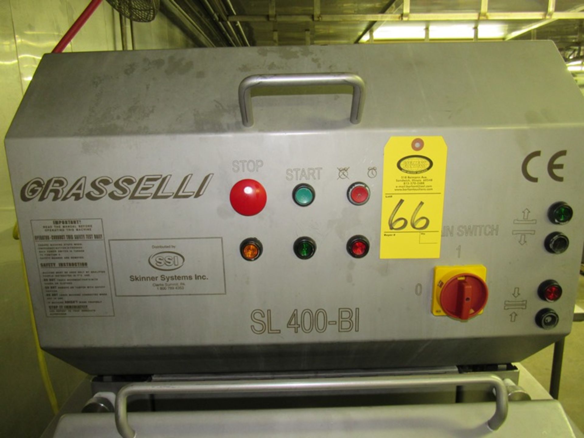 Grasselli Mdl. SL400BI Slicer with (3) sets of harps, parts cart, 220 volts, Mfg. 2000 (All Funds - Image 3 of 7