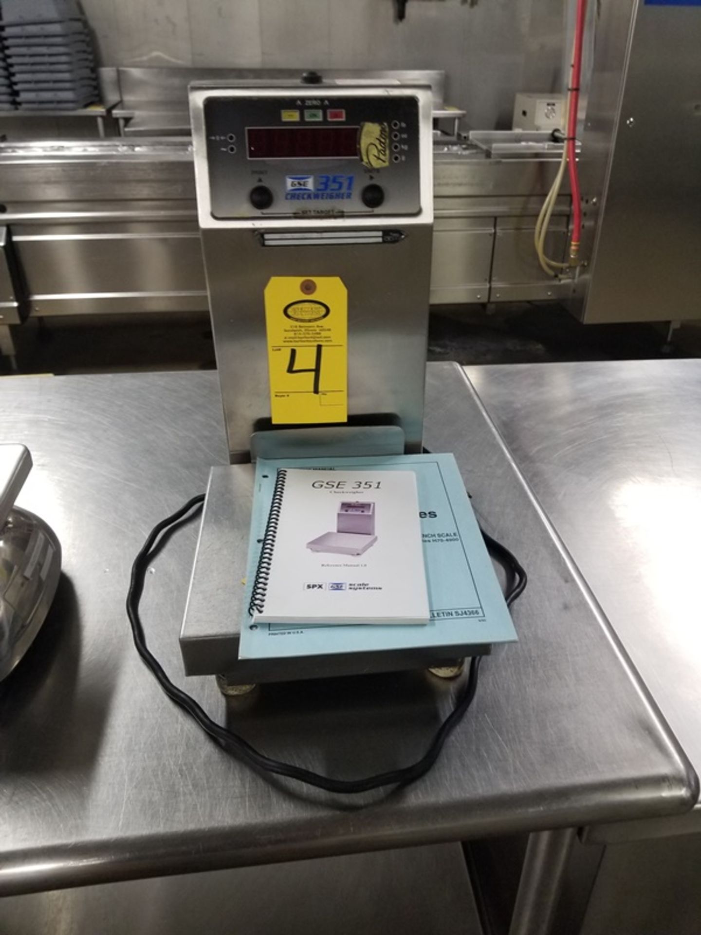 GSE Mdl. 351 Digital Scale/Checkweigher, 10" X 10" top (All Funds Must Be Received by Friday, Augu