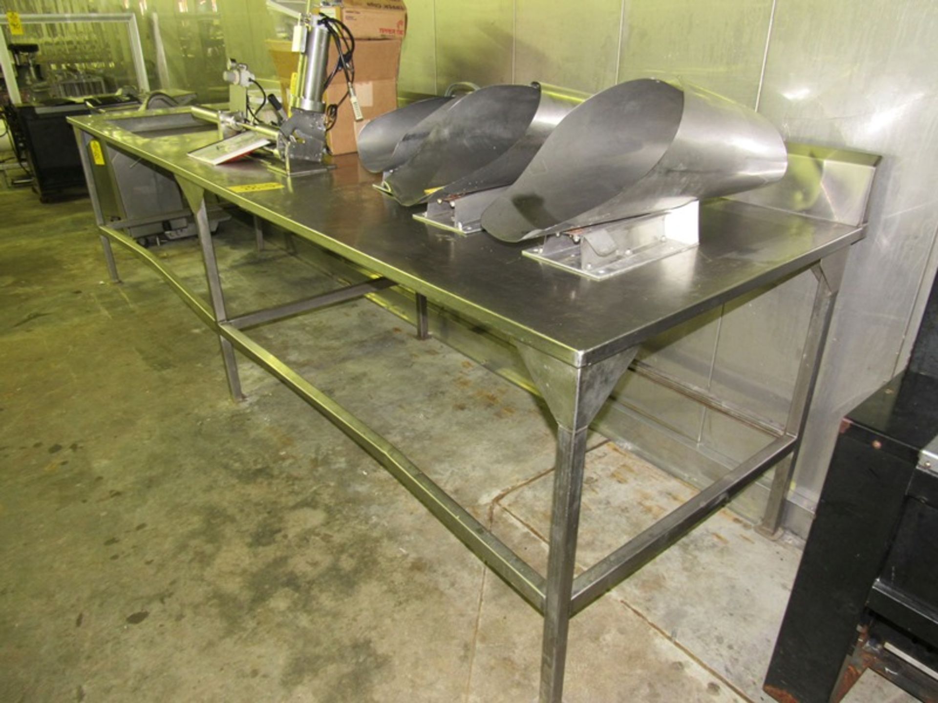 Stainless Steel Table, 39" W X 12' L, 6" backsplash, 30" X 30" cutout (All Funds Must Be Received by - Image 2 of 3