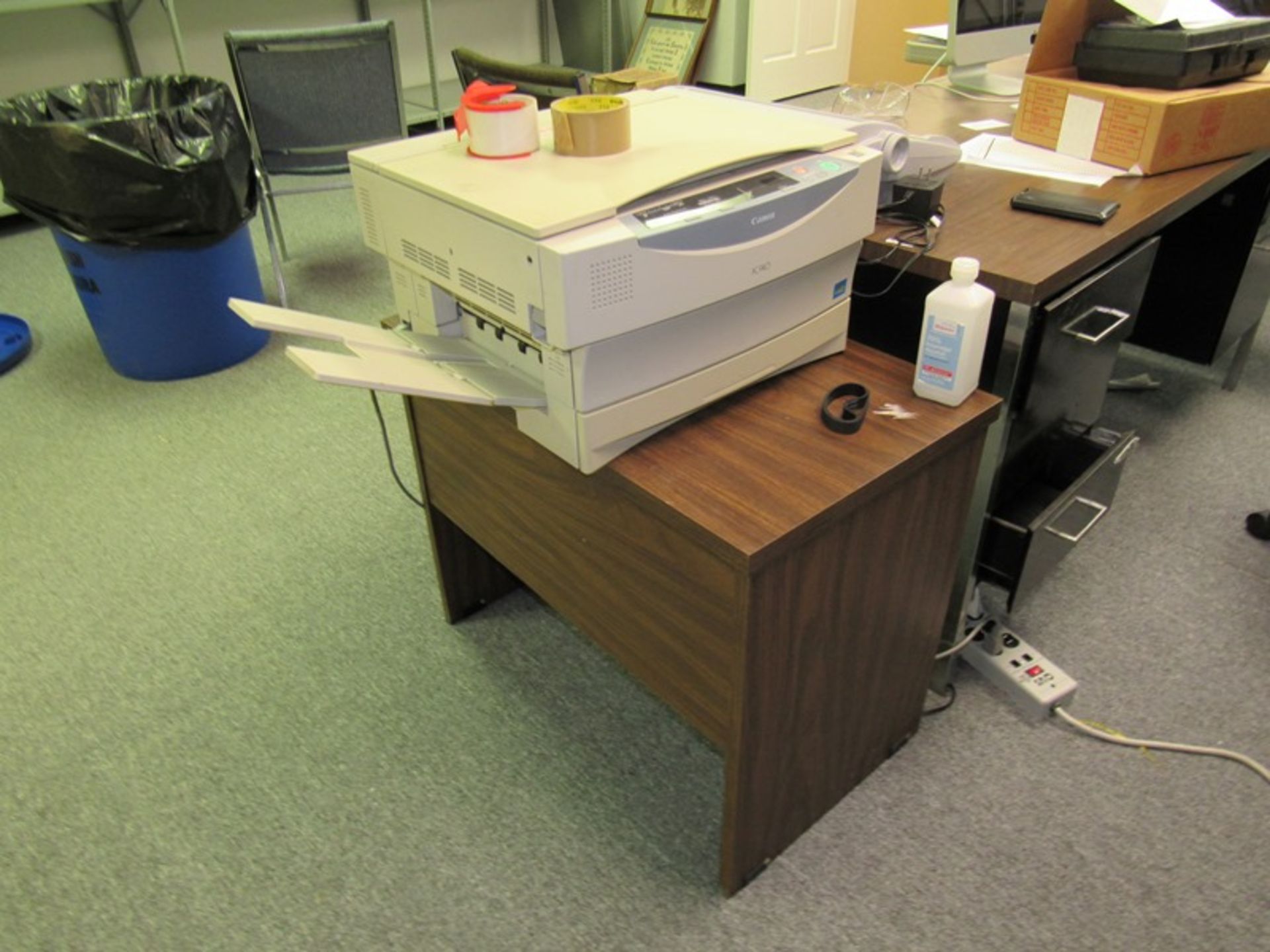 Lot of (3) Office Desks, (3) Folding Tables, (4) Chairs, Canon PC940 Copier, Brothers Typewriter, ( - Image 5 of 8