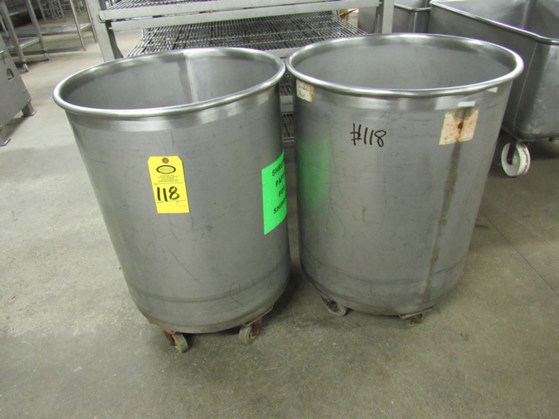 Stainless Steel Portable Barrels, 24" dia. X 27" D