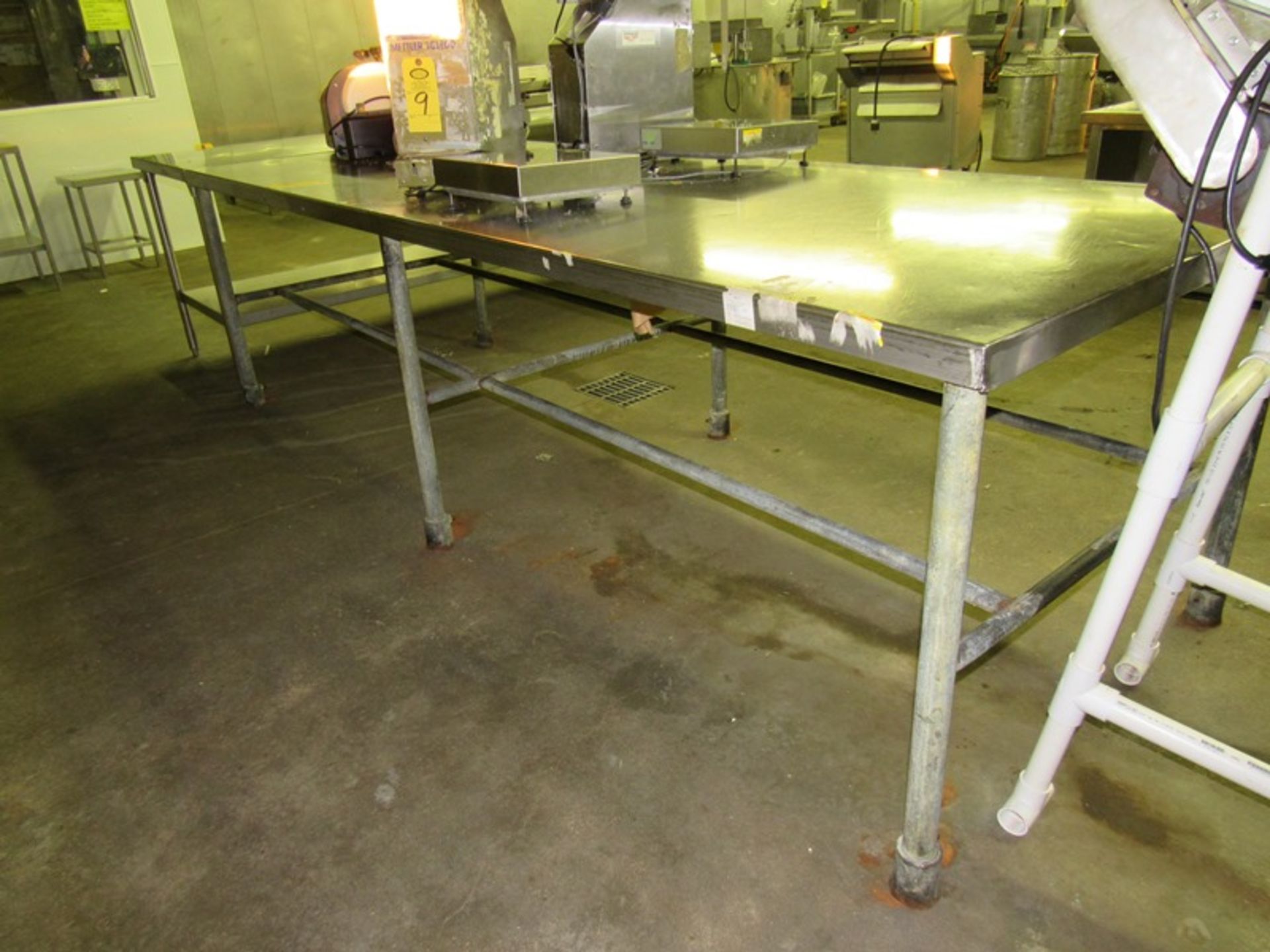 Stainless Steel Table, 44" W X 10' L X 35" T, mild steel legs (All Funds Must Be Received by Friday, - Image 2 of 2