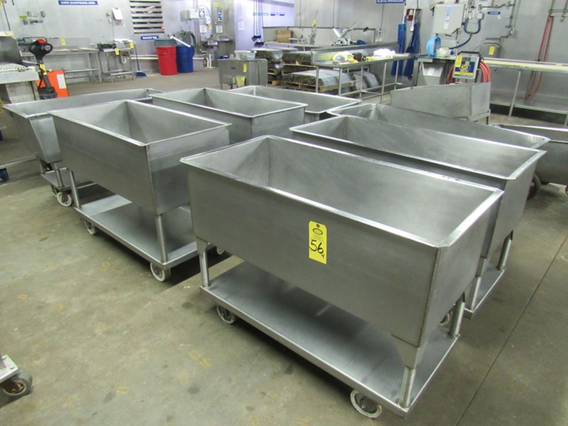 Stainless Steel Meat Trucks, 22" W X 4' L X 16" D (All Funds Must Be Received by Friday, August 9th.