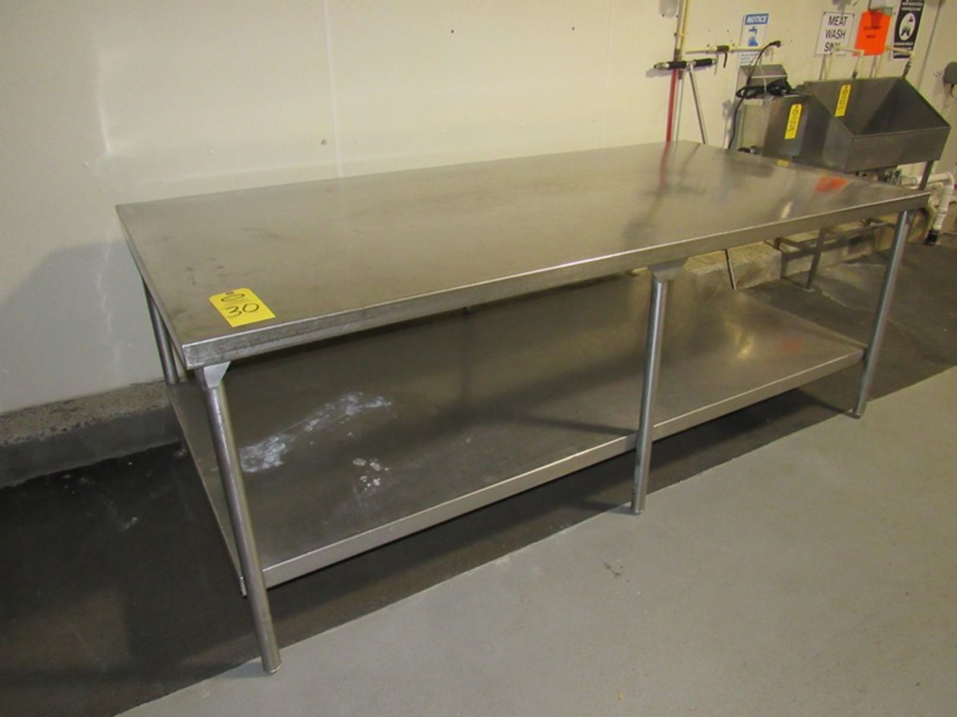 Stainless Steel Table, 43" W X 90" L X 33" T (All Funds Must Be Received by Friday, August 9th.