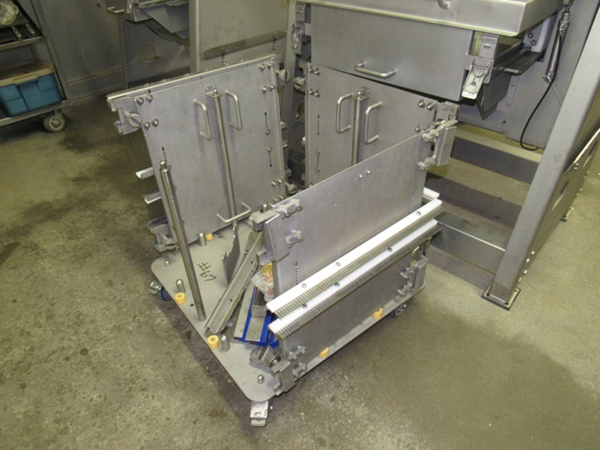 Grasselli Mdl. SL600BI Slicer with (2) harps & parts cart, Ser. #023000/2211, 220 volts, Mfg. 2000 - Image 6 of 7