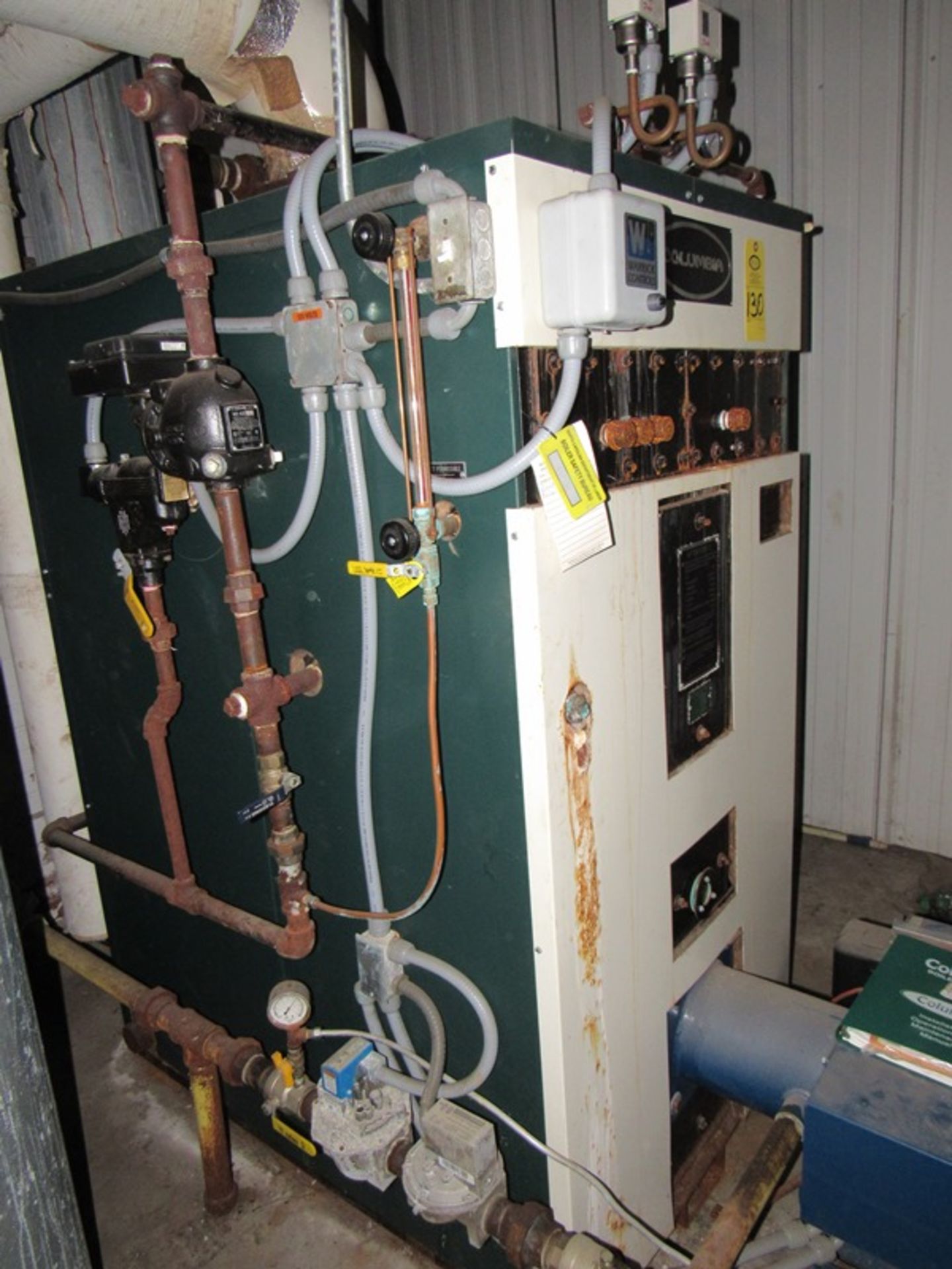 Columbia Mdl. WL-120 Natual Gas Fired Steam Boiler, 168,000BTU/hr. net steam rating 102000/hr.,