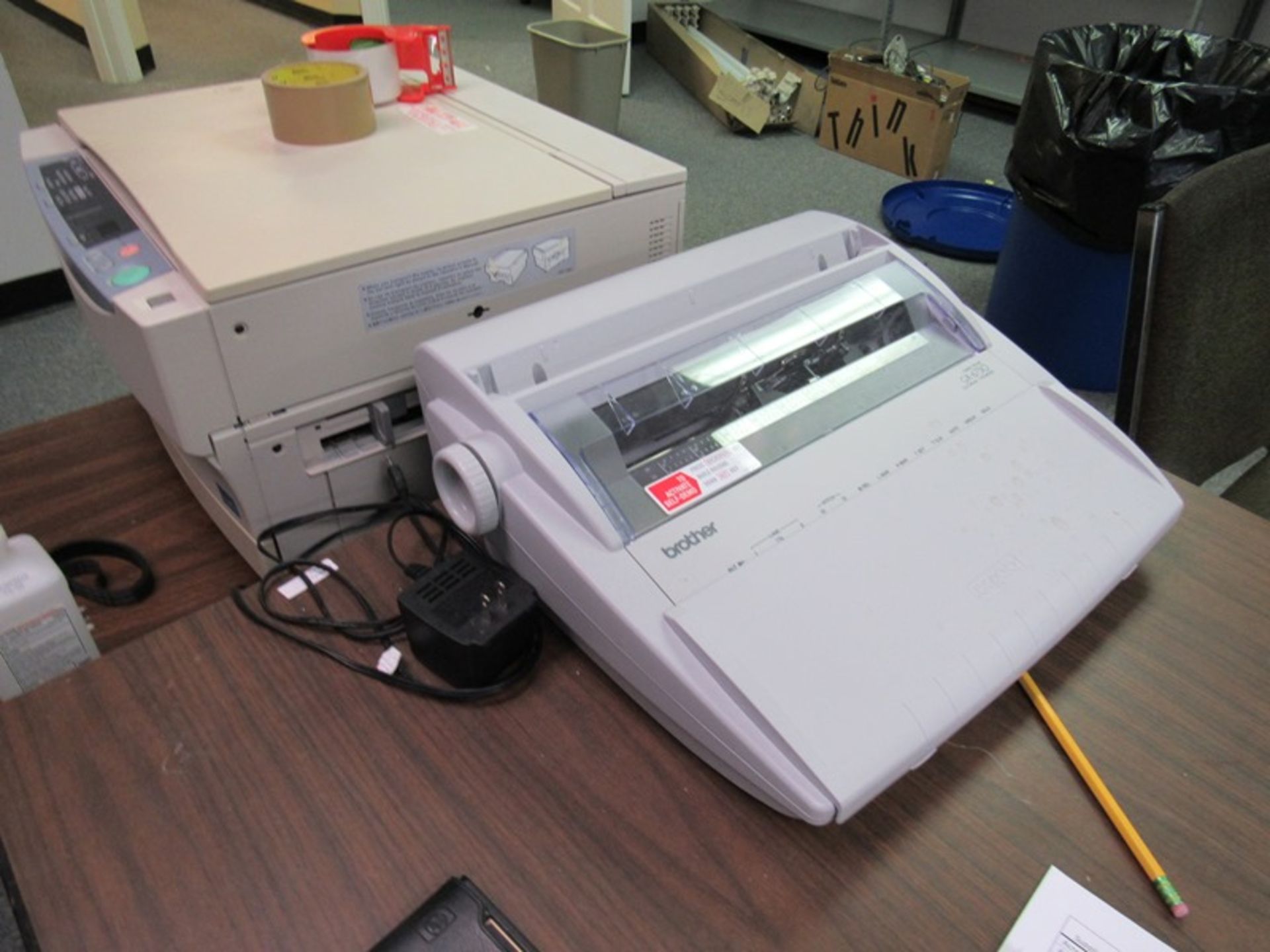 Lot of (3) Office Desks, (3) Folding Tables, (4) Chairs, Canon PC940 Copier, Brothers Typewriter, ( - Image 6 of 8