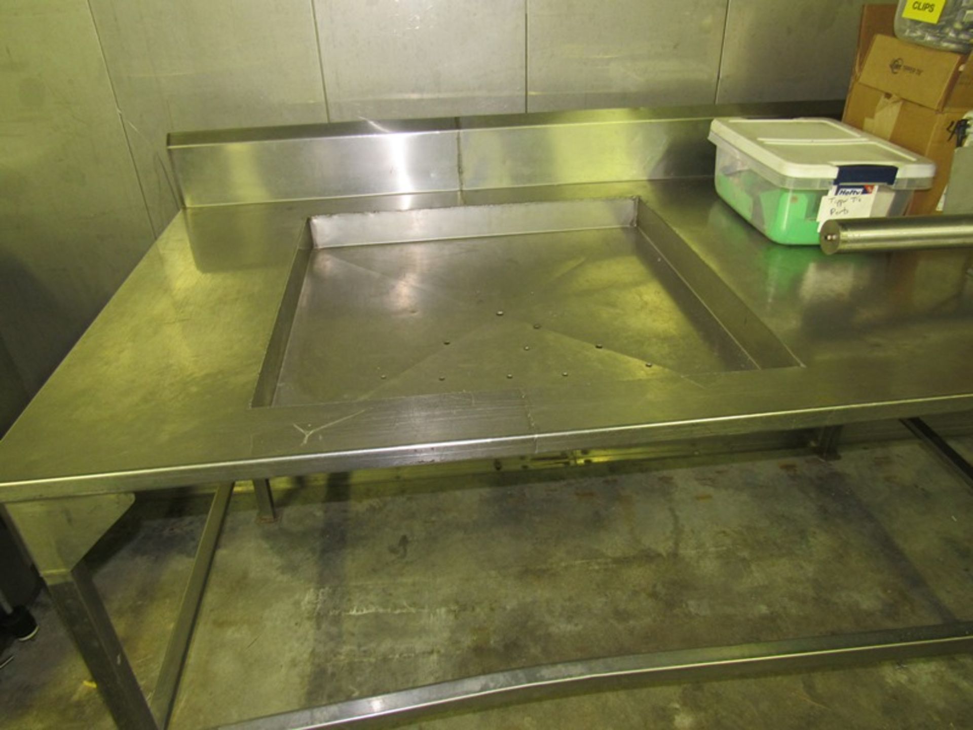 Stainless Steel Table, 39" W X 12' L, 6" backsplash, 30" X 30" cutout (All Funds Must Be Received by - Image 3 of 3