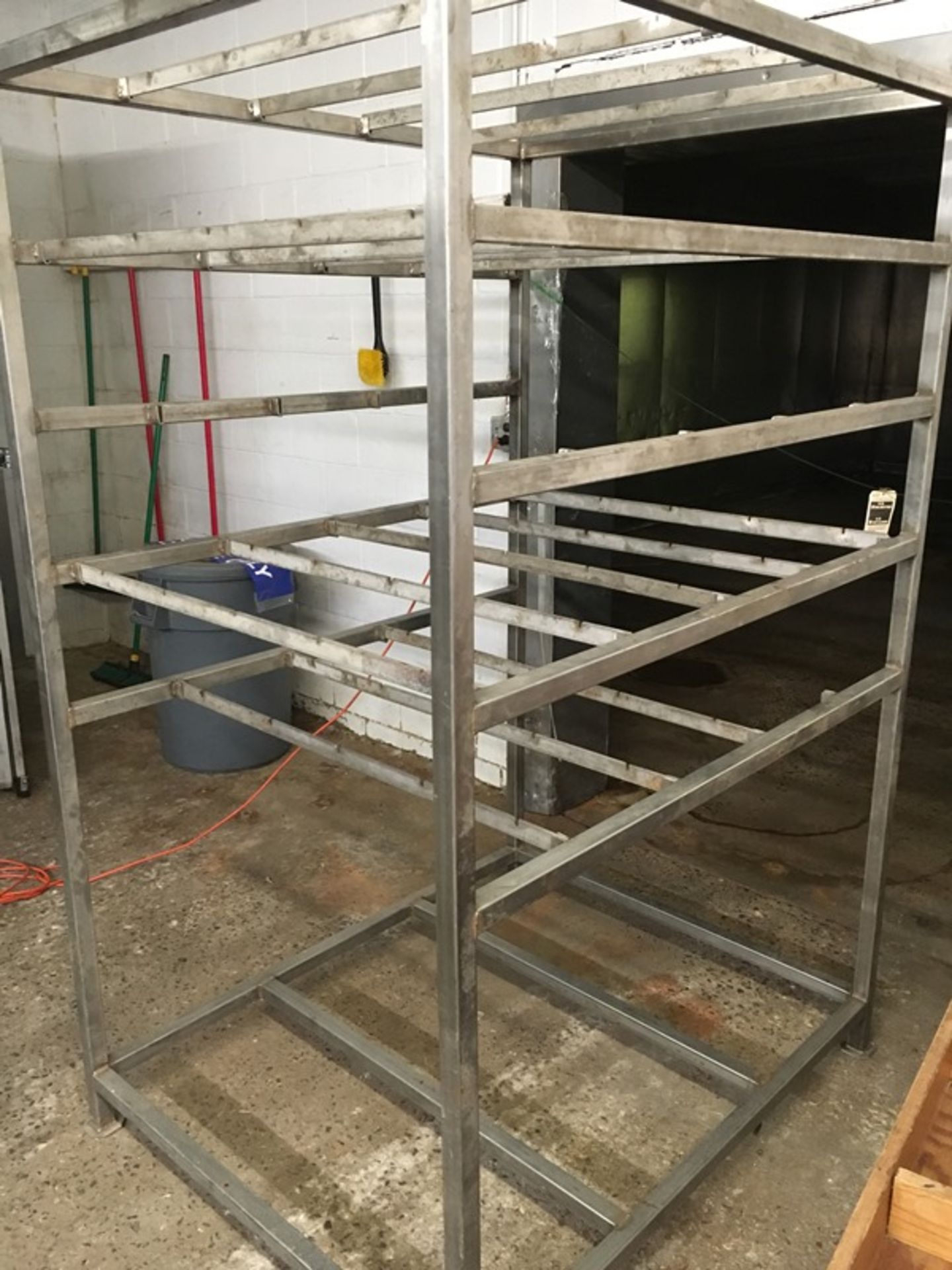 Stainless Steel Ham Rack, holds 85 hams, 44" W X 54" L X 84" T