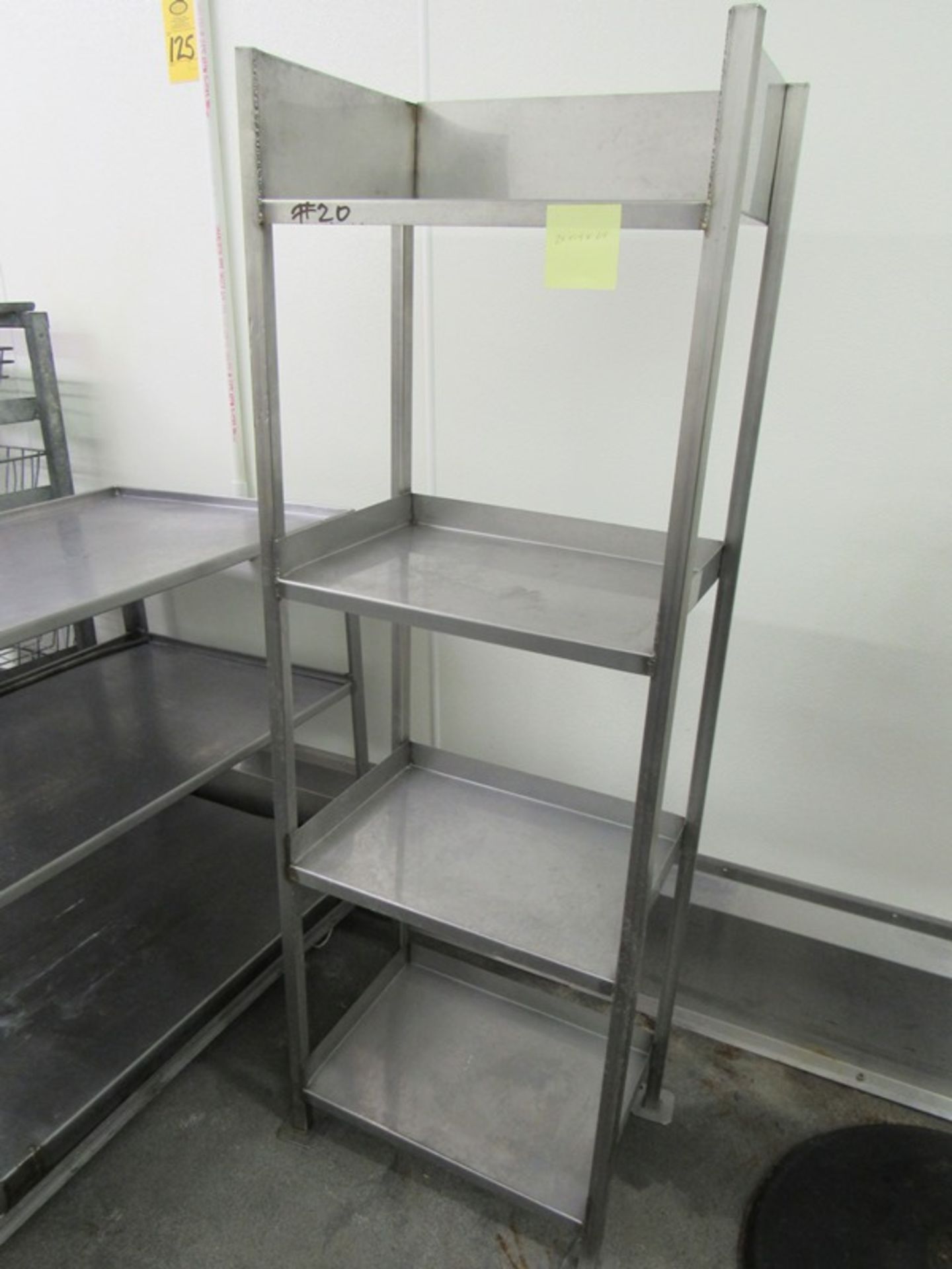 Lot of (1) Stainless Steel Rack, 30" W X 36" L X 6' T, 8 shelves, 9" apart, (1) Stainless Steel (All - Image 3 of 3
