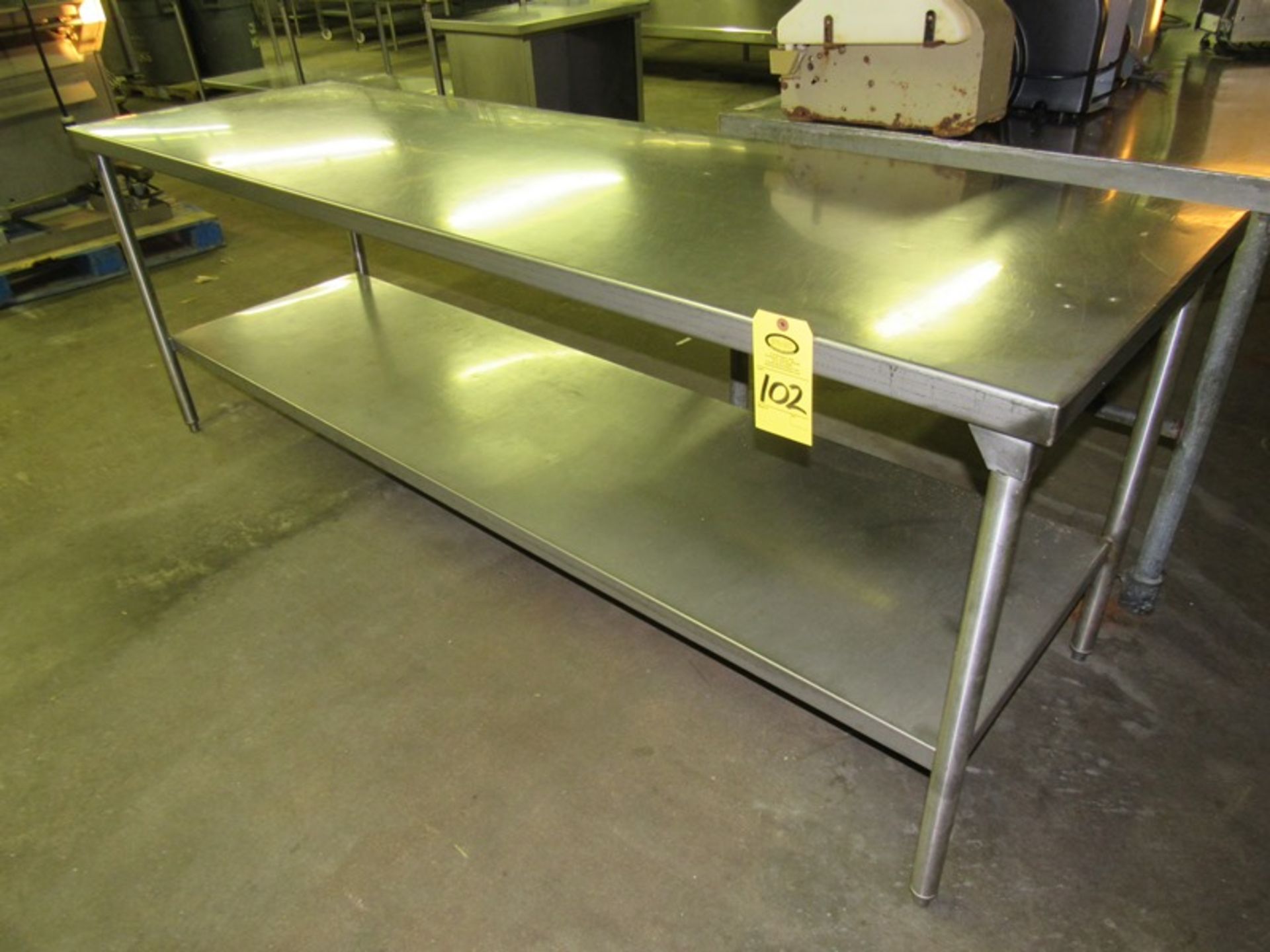 Stainless Steel Table, 30" W X 8' L X 35" T (All Funds Must Be Received by Friday, August 9th. Ever