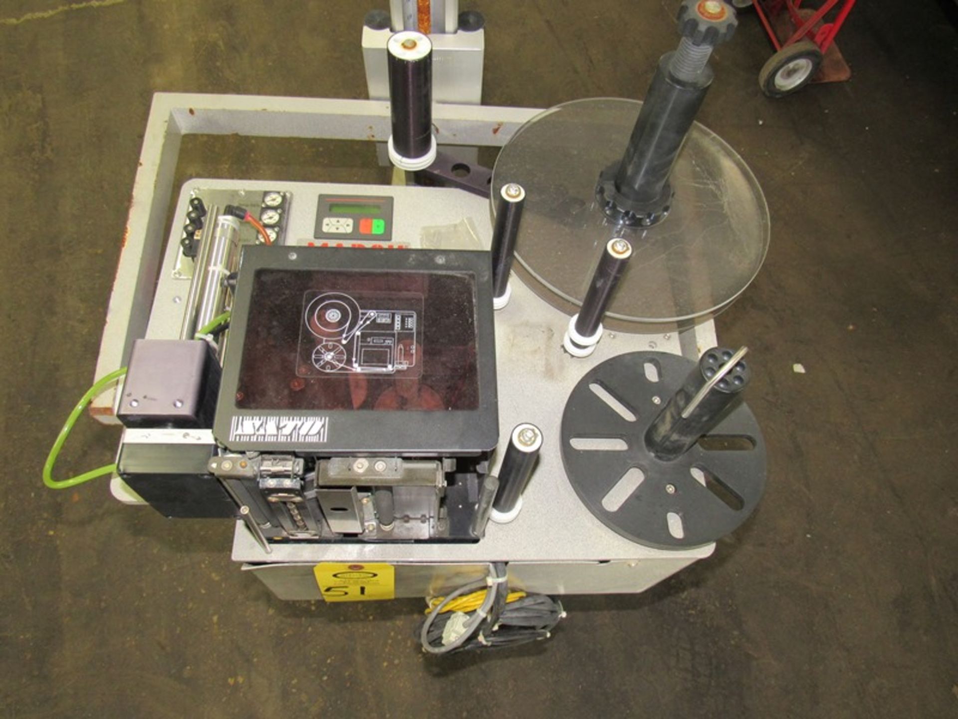 Marsh Mdl. 5000PA Labeler on tri-pod stand w/Sato label printer - Image 3 of 5