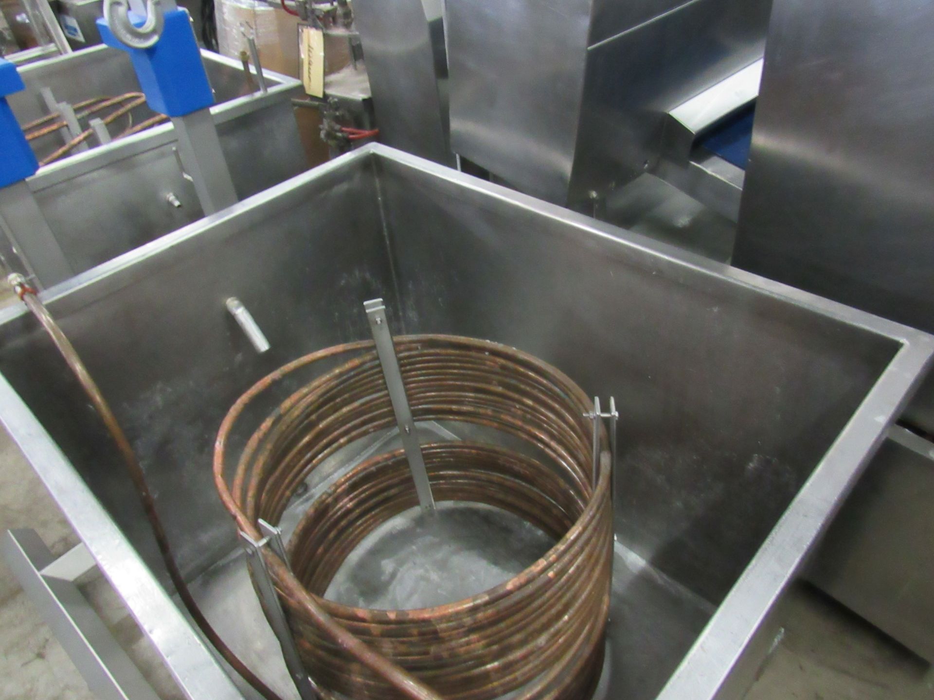 Stainless Steel Vat with cooling copper coil, 35 1/2" W X 46 1/2" L X 35" T ***All Monies must be re - Image 3 of 3