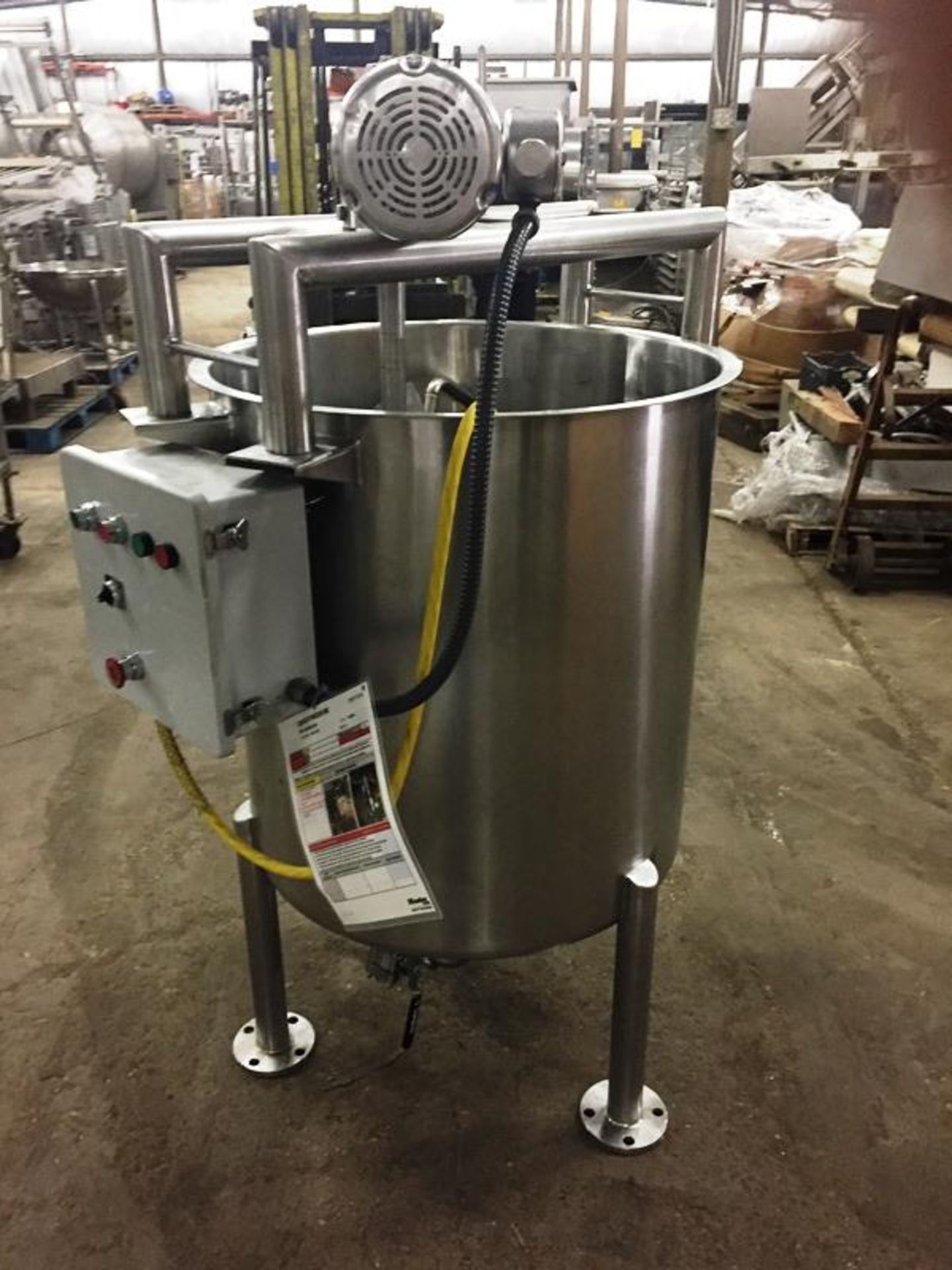 Stainless Steel Brine Tank with Admix Mixer, 30" diam X 33" deep, 230/460 volts, 3 phase ***All Moni - Image 3 of 5