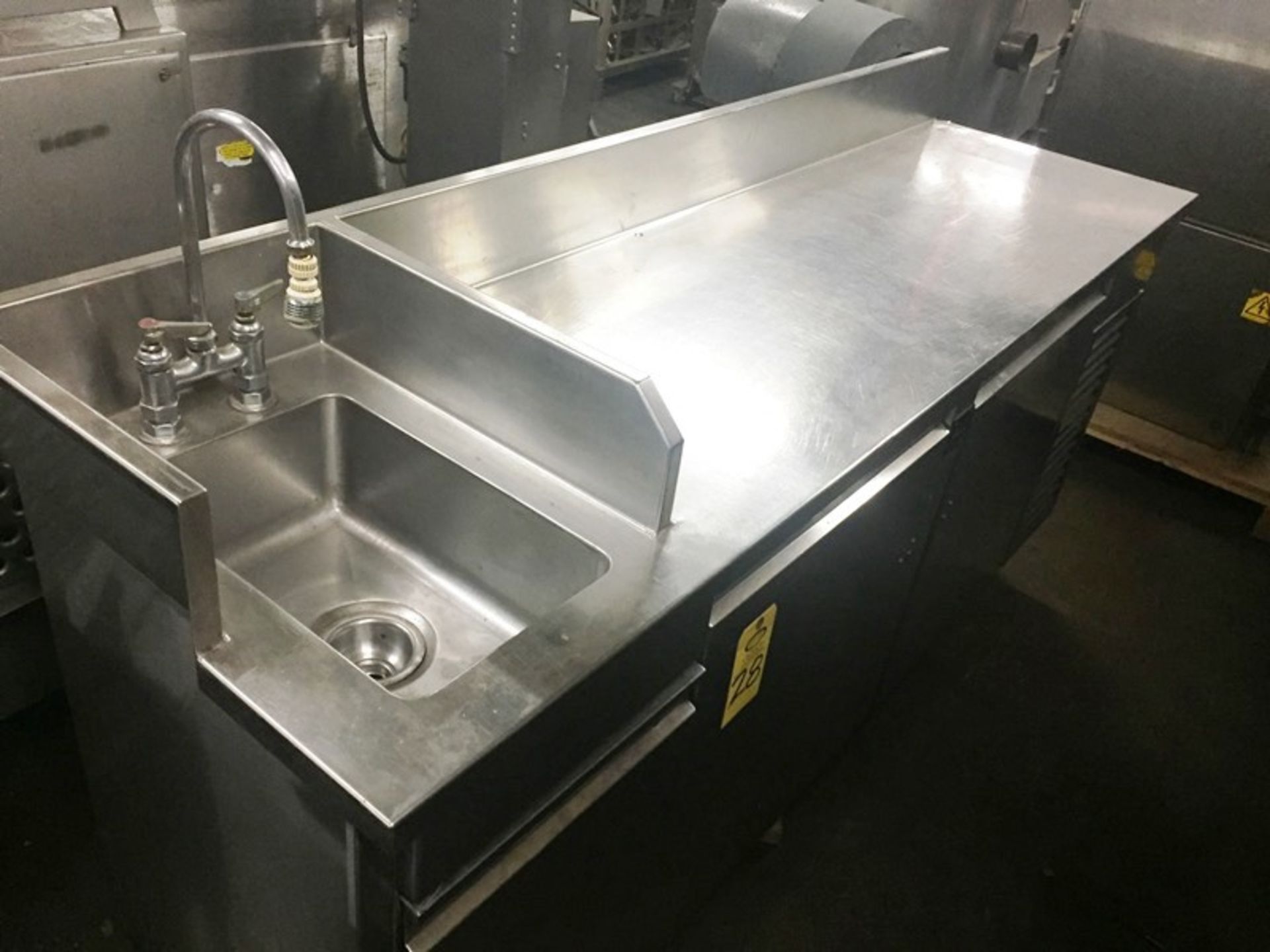 Stainless Steel Prep Table, 2-door, with sink, 66" L X 23" D work top, overall dimensions 83" L ***A - Image 4 of 6