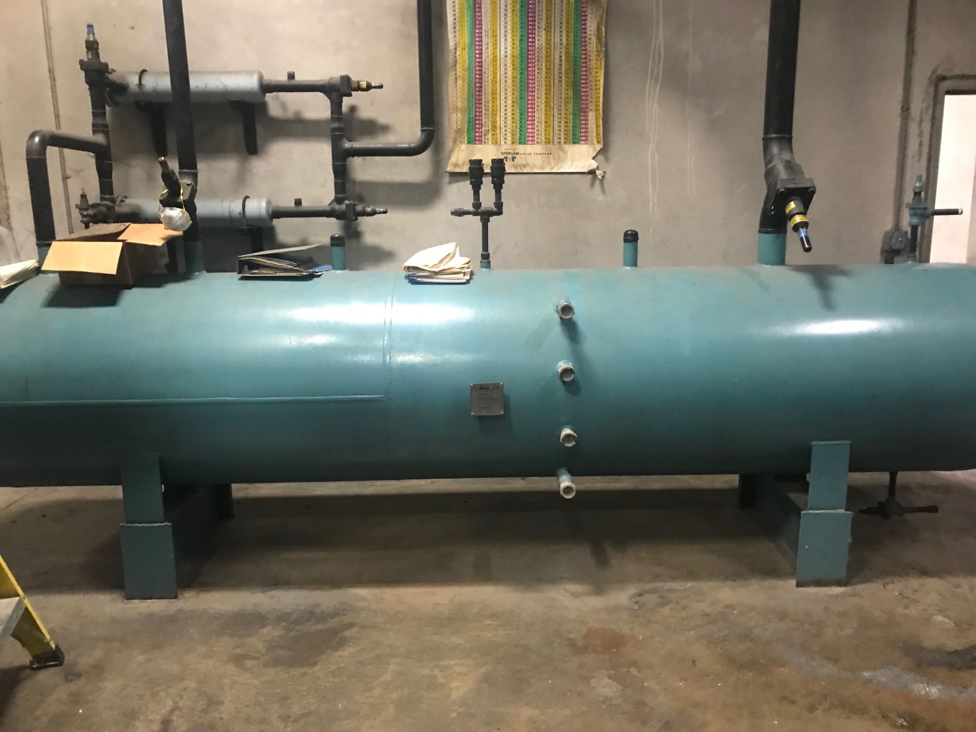 Located in Dallas, Texas- Frick High Pressure Receiver, ammonia or freon, 36" diameter x 15' long