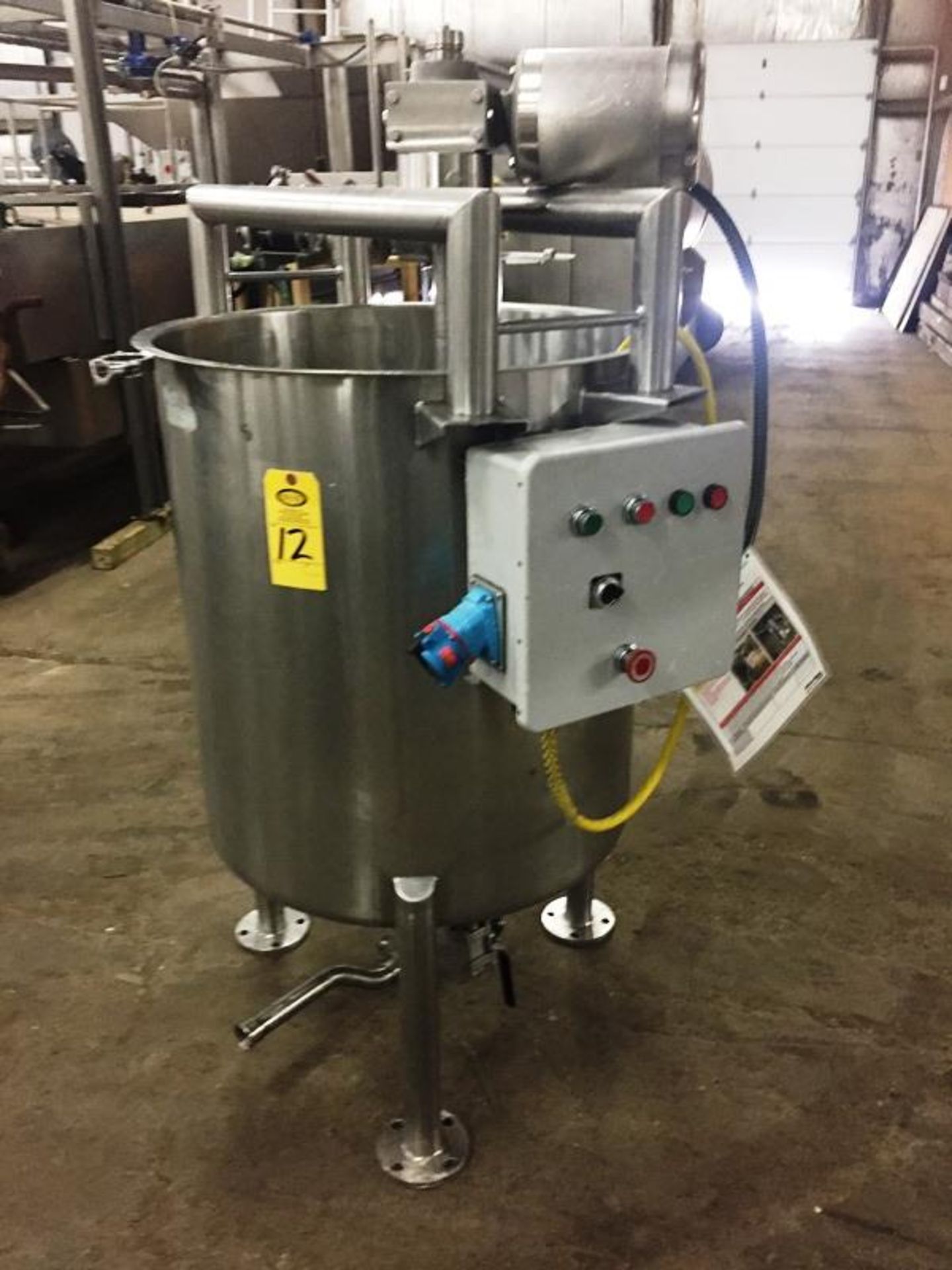 Stainless Steel Brine Tank with Admix Mixer, 30" diam X 33" deep, 230/460 volts, 3 phase ***All Moni - Image 2 of 5