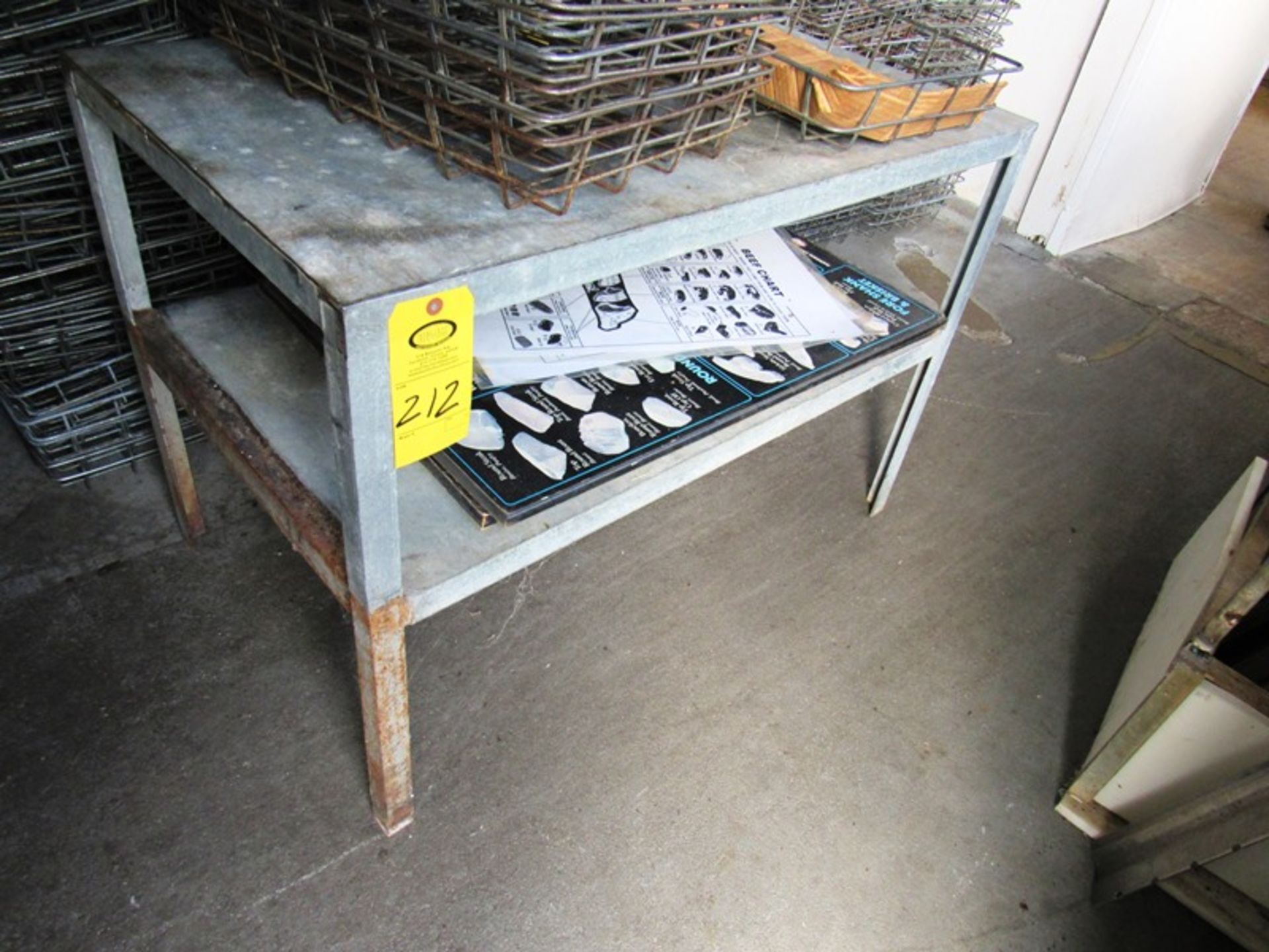 42" x 26" Galvanized Table W/Under Shelf(All Funds Must Be Received by Friday, December 6th, 2019.