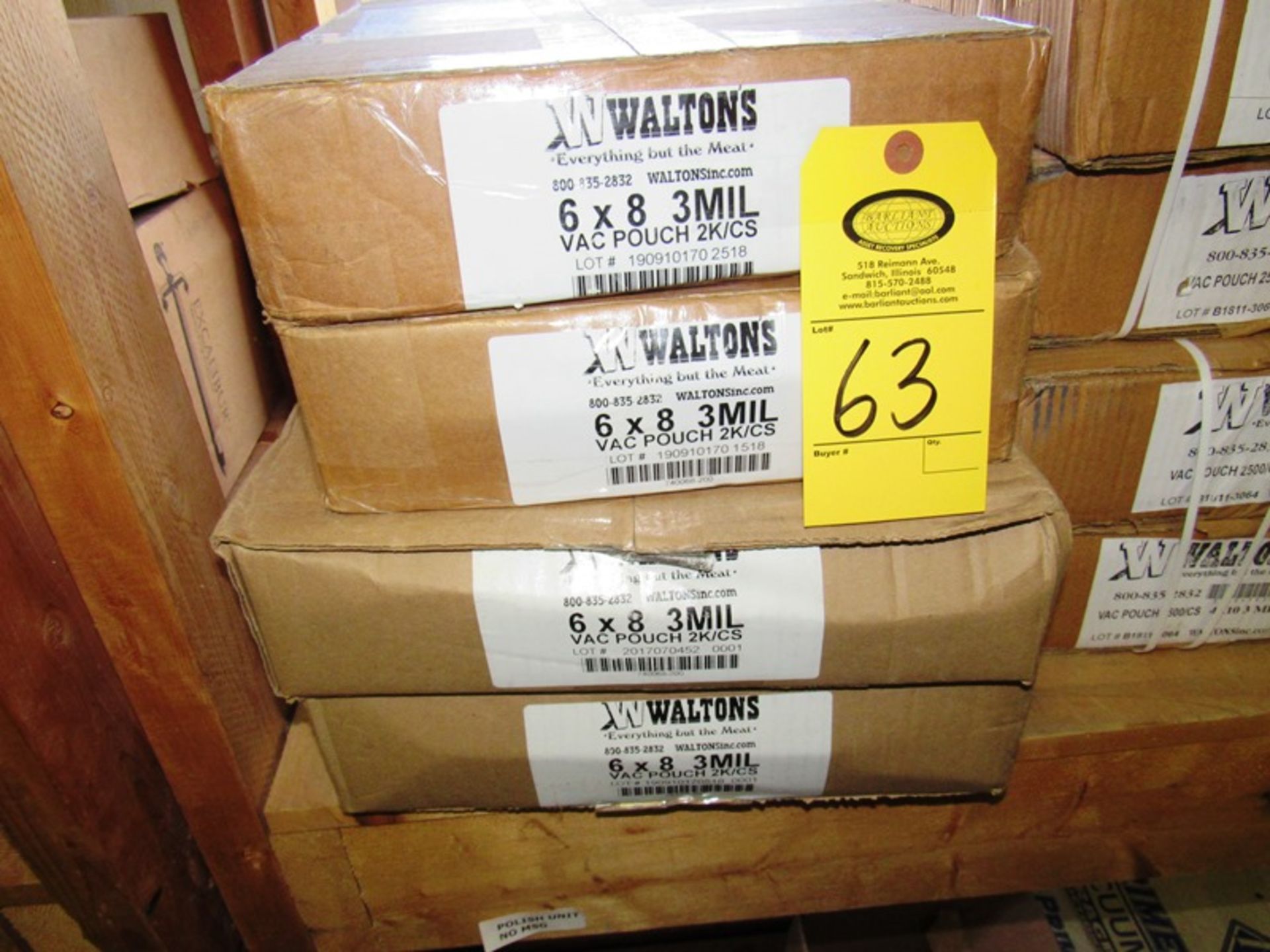 Walton Vac Pouch Bags, 6 x 8, 3 mil, 2000/cs(All Funds Must Be Received by Friday, December 6th, - Image 2 of 2