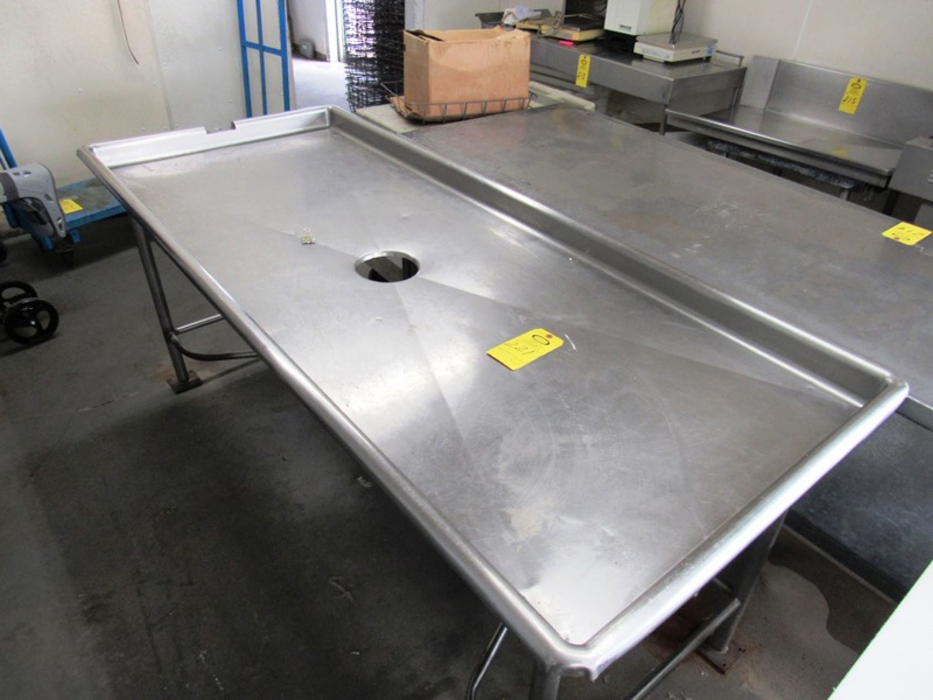 84" x 36" Stainless Steel Table W/Center Drain Hole(All Funds Must Be Received by Friday, December