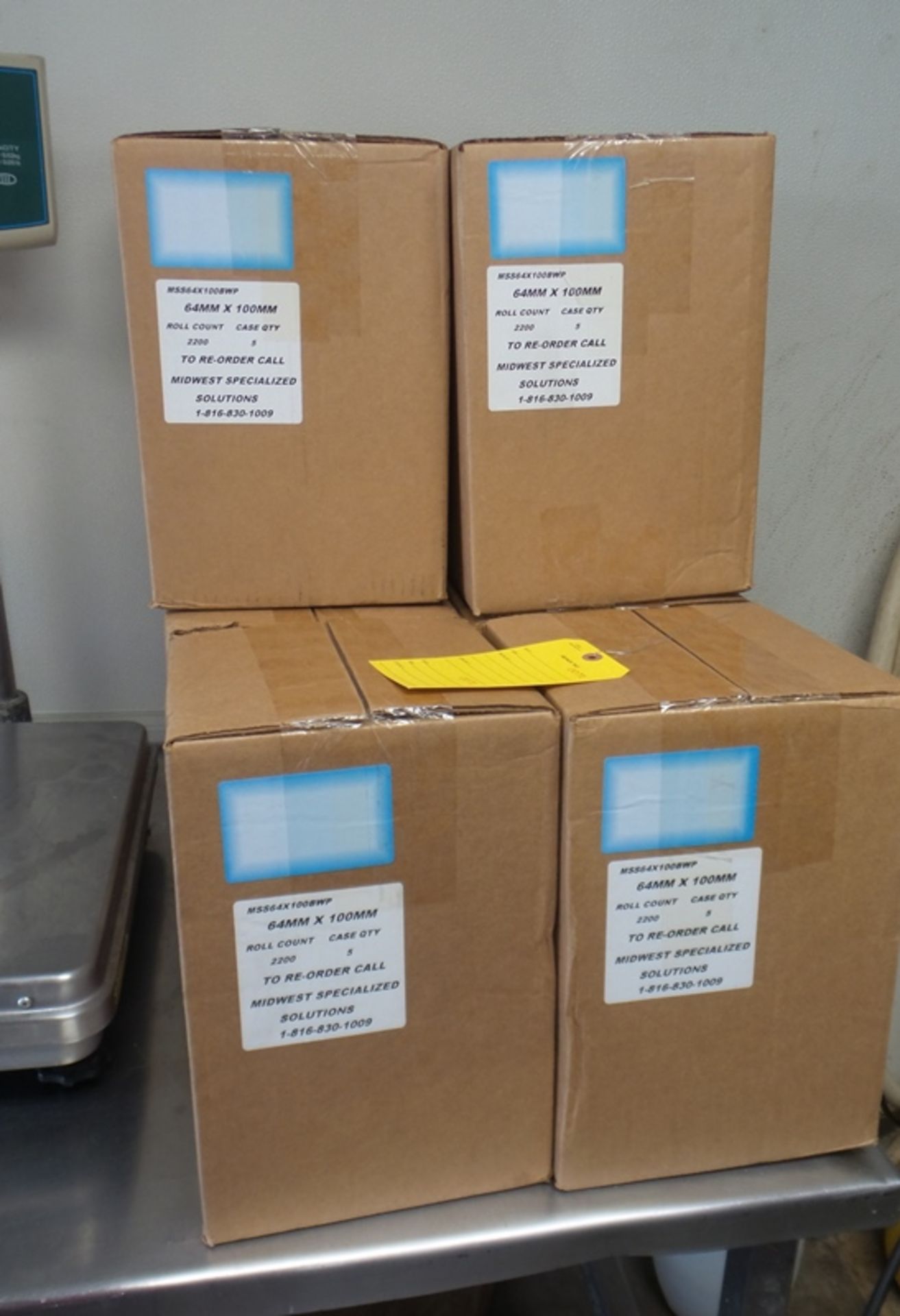 Blank Labels, 64 mm x1 00 mm, 5 blue rolls per case, 2200 labels per roll(All Funds Must Be Received