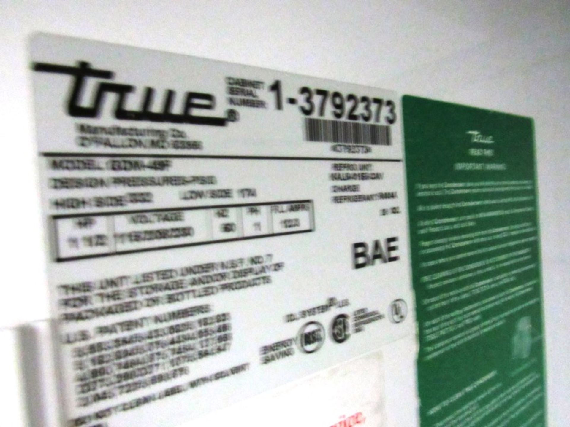 True 2 Door Freezer, Model GDM-42F, SN 1-3792373, will go down to -15º F(All Funds Must Be - Image 4 of 6